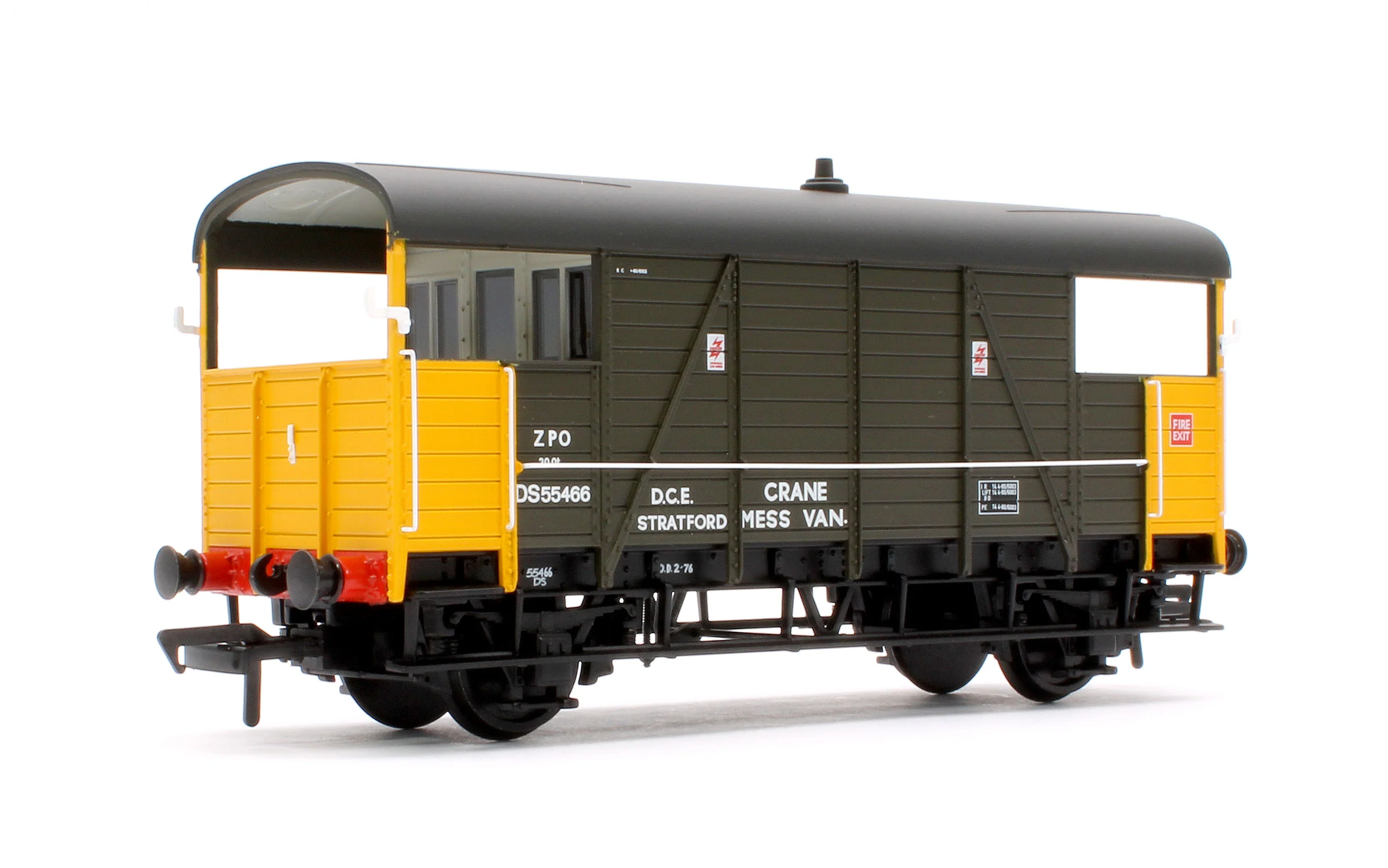38-915K SE&CR 25T 'Dance Hall' Brake Van BR Crane Mess Van No. DS55466 - Image 3