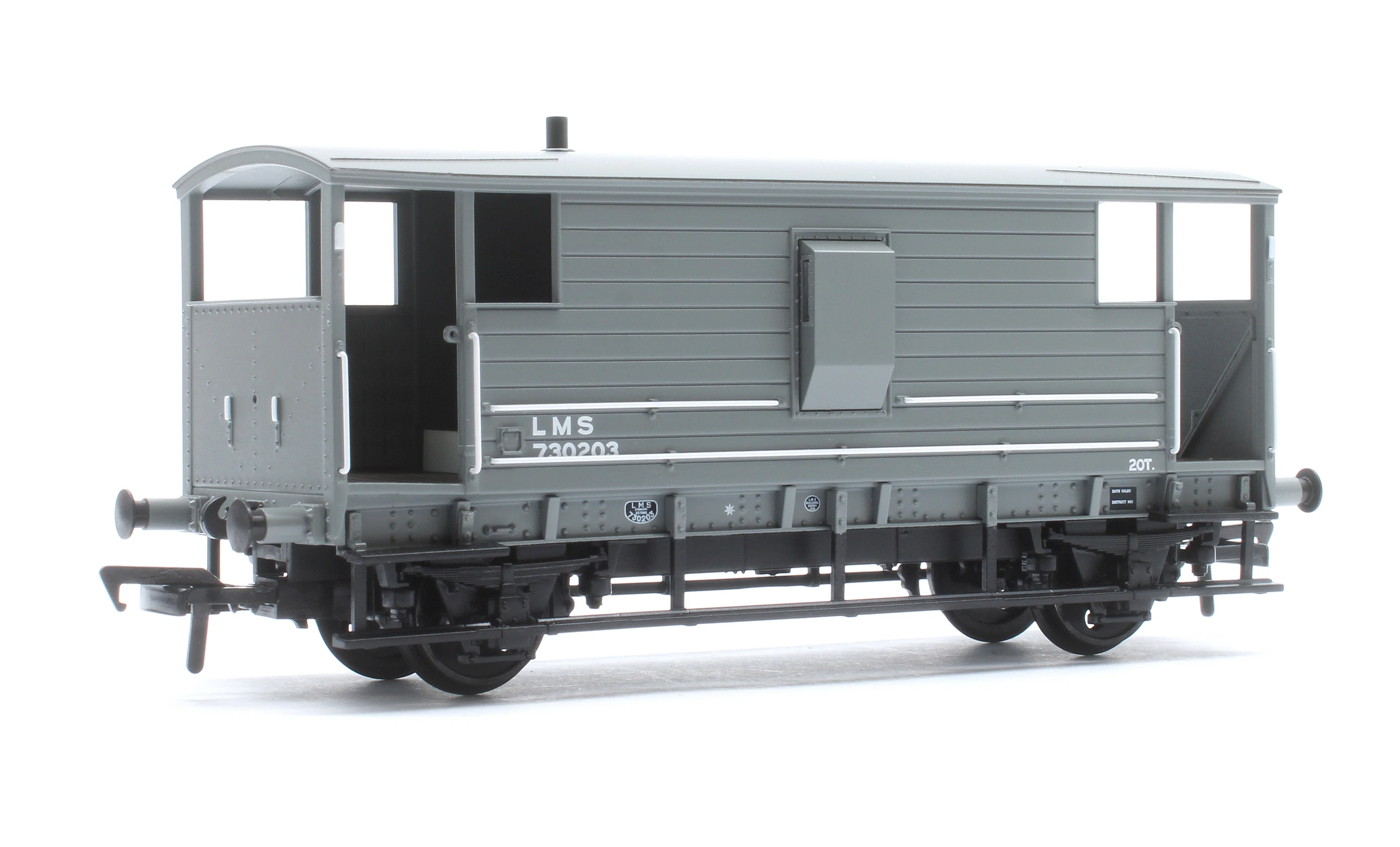 38-976 LMS 20T Brake Van LMS (LMS) Grey No. 730203 - Image 3