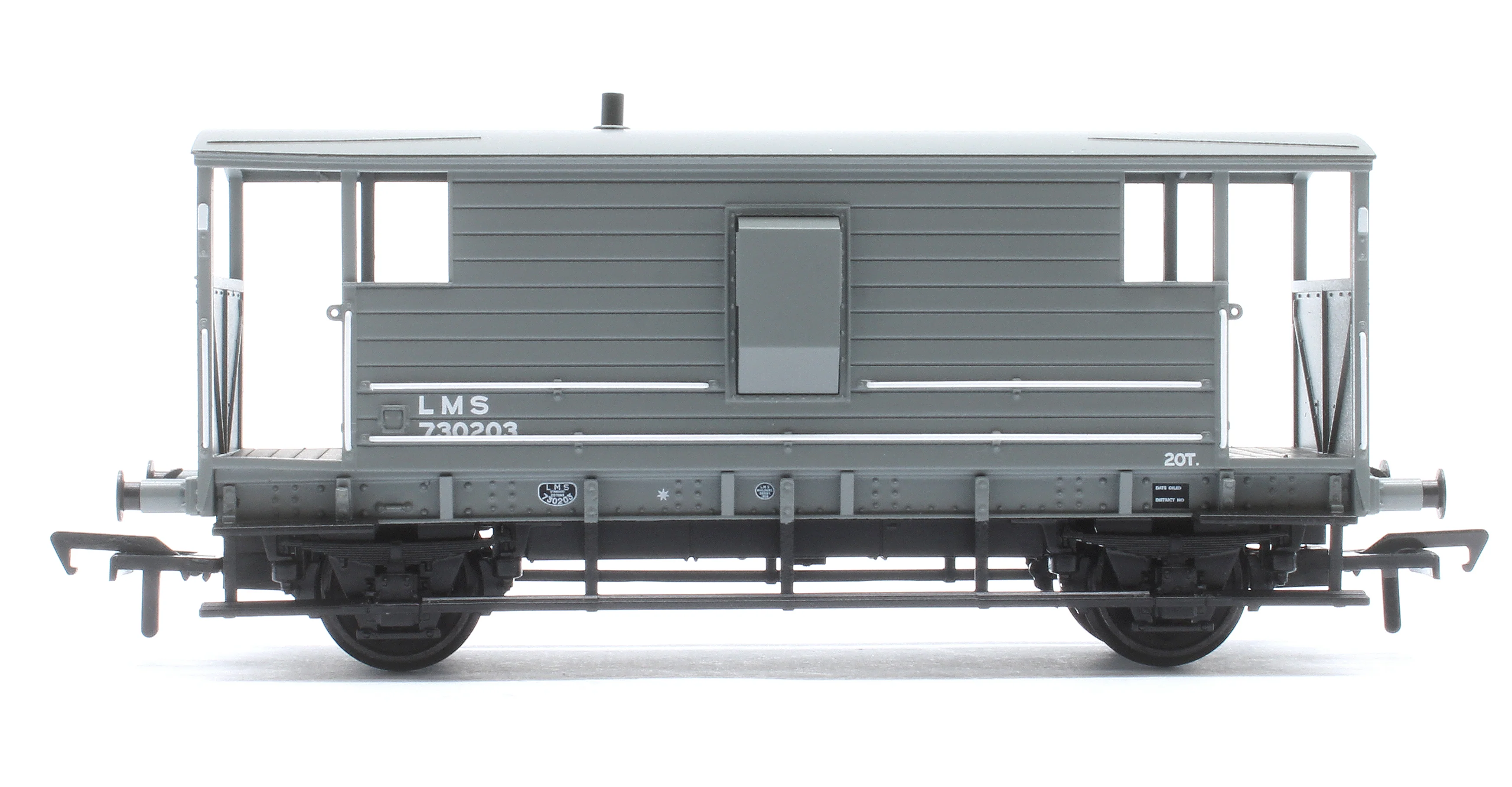 38-976 LMS 20T Brake Van LMS (LMS) Grey No. 730203 - Image 4