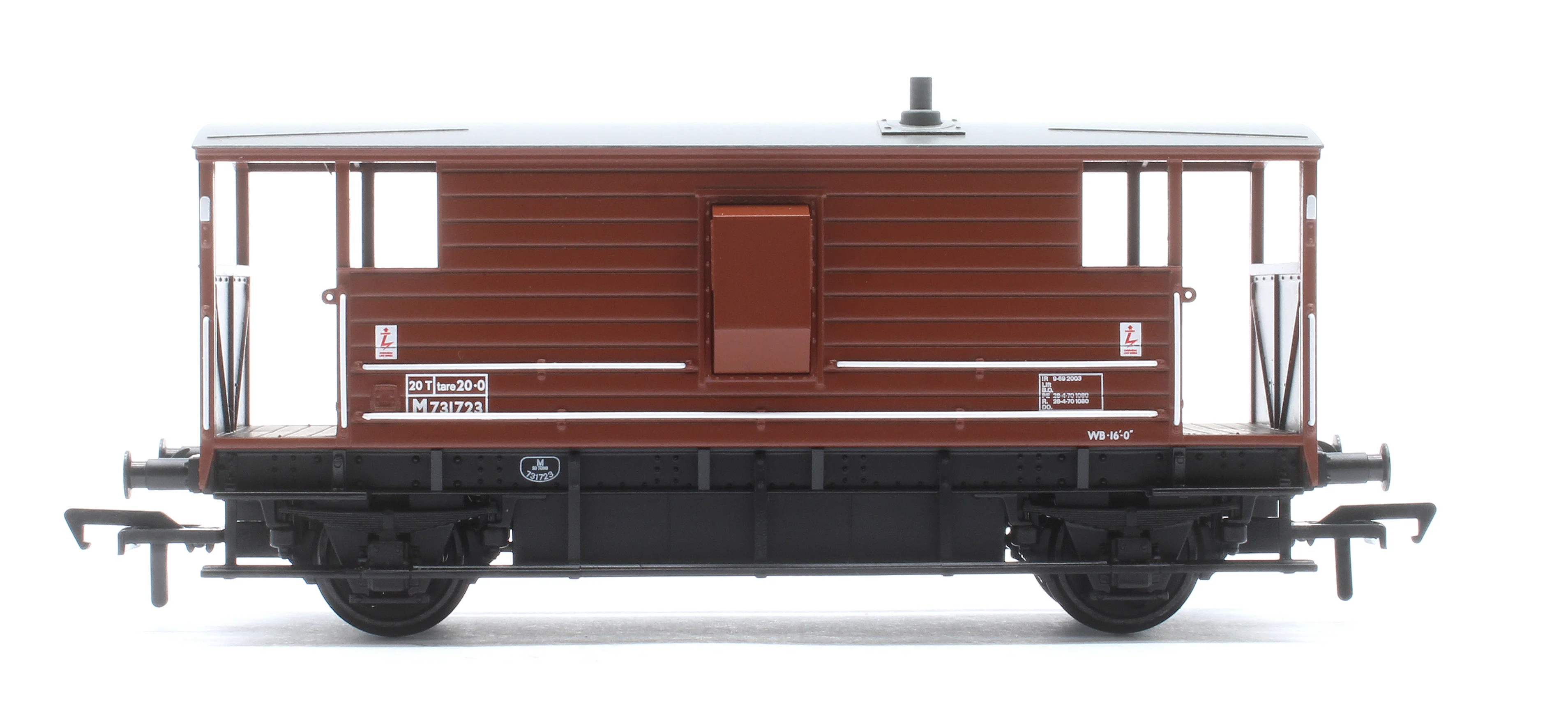 38-978 LMS 20T Brake Van BR Bauxite (Late) No. M731723 - Image 4