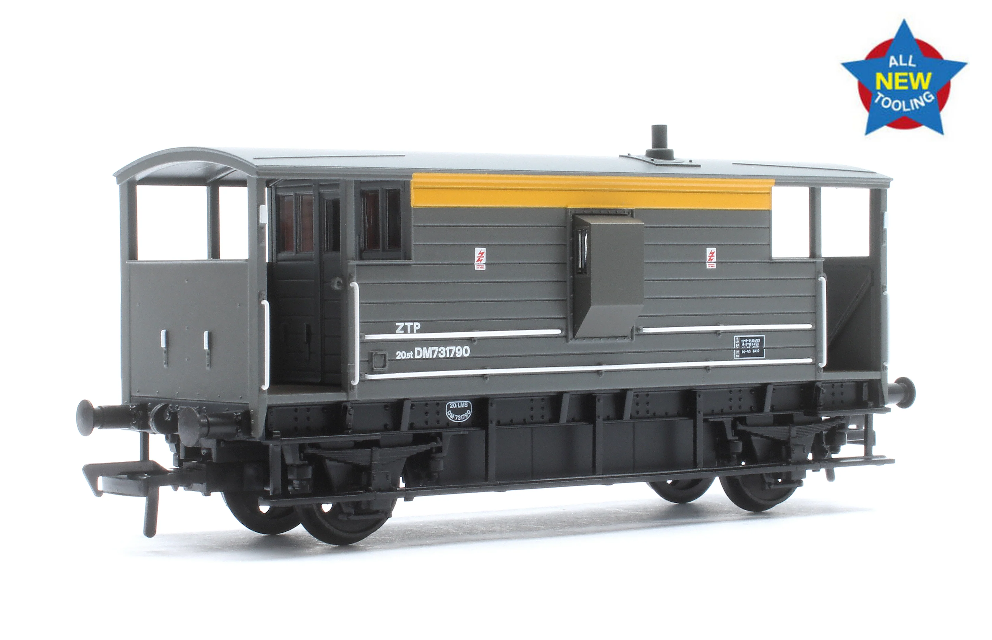 38-979 LMS 20T Brake Van BR Engineers Grey & Yellow No. DM731790