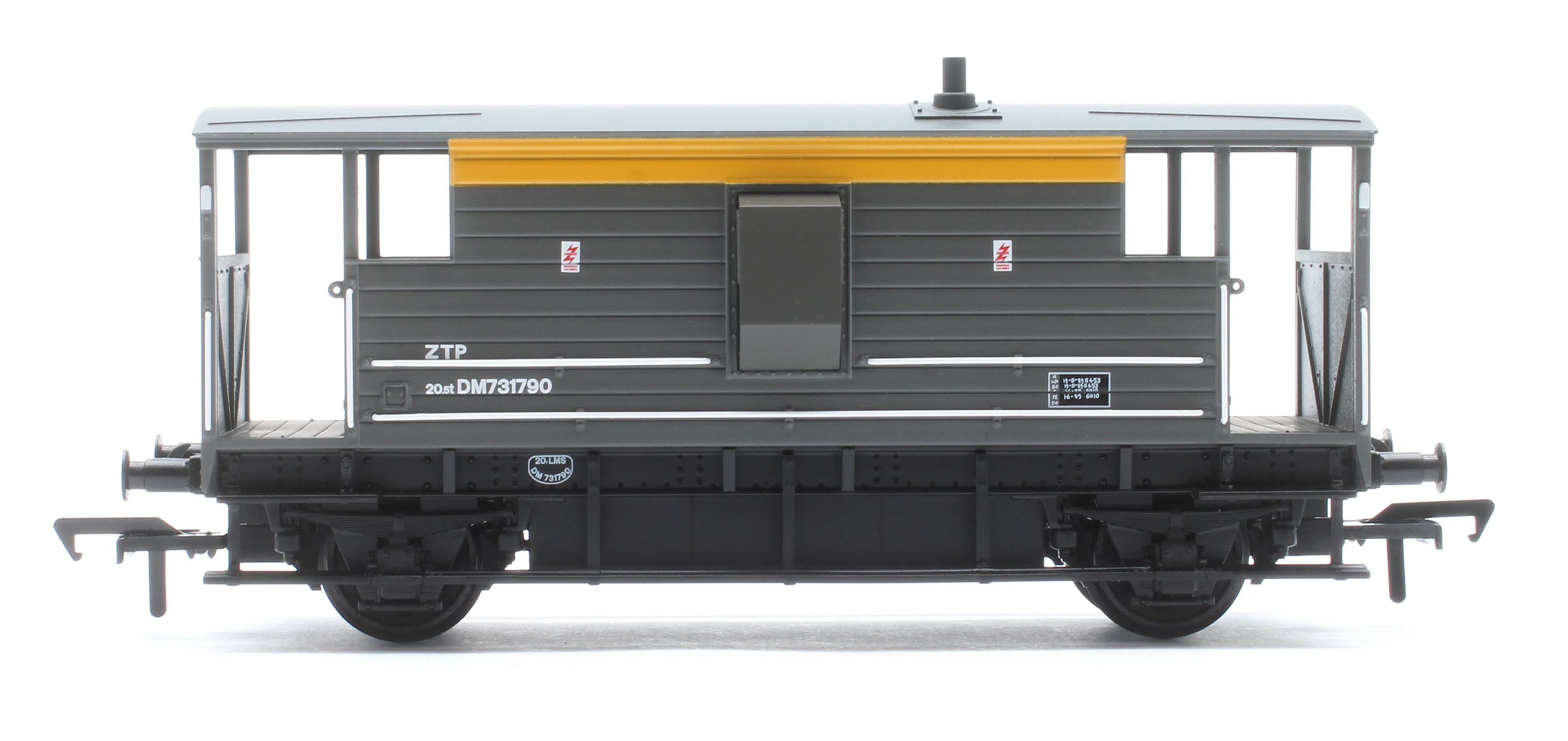 38-979 LMS 20T Brake Van BR Engineers Grey & Yellow No. DM731790 - Image 2