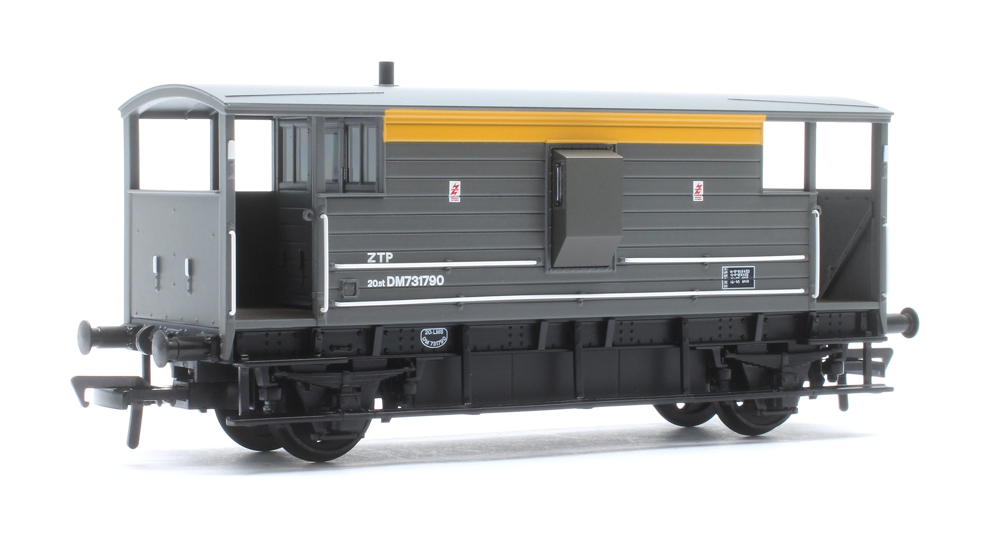38-979 LMS 20T Brake Van BR Engineers Grey & Yellow No. DM731790 - Image 3