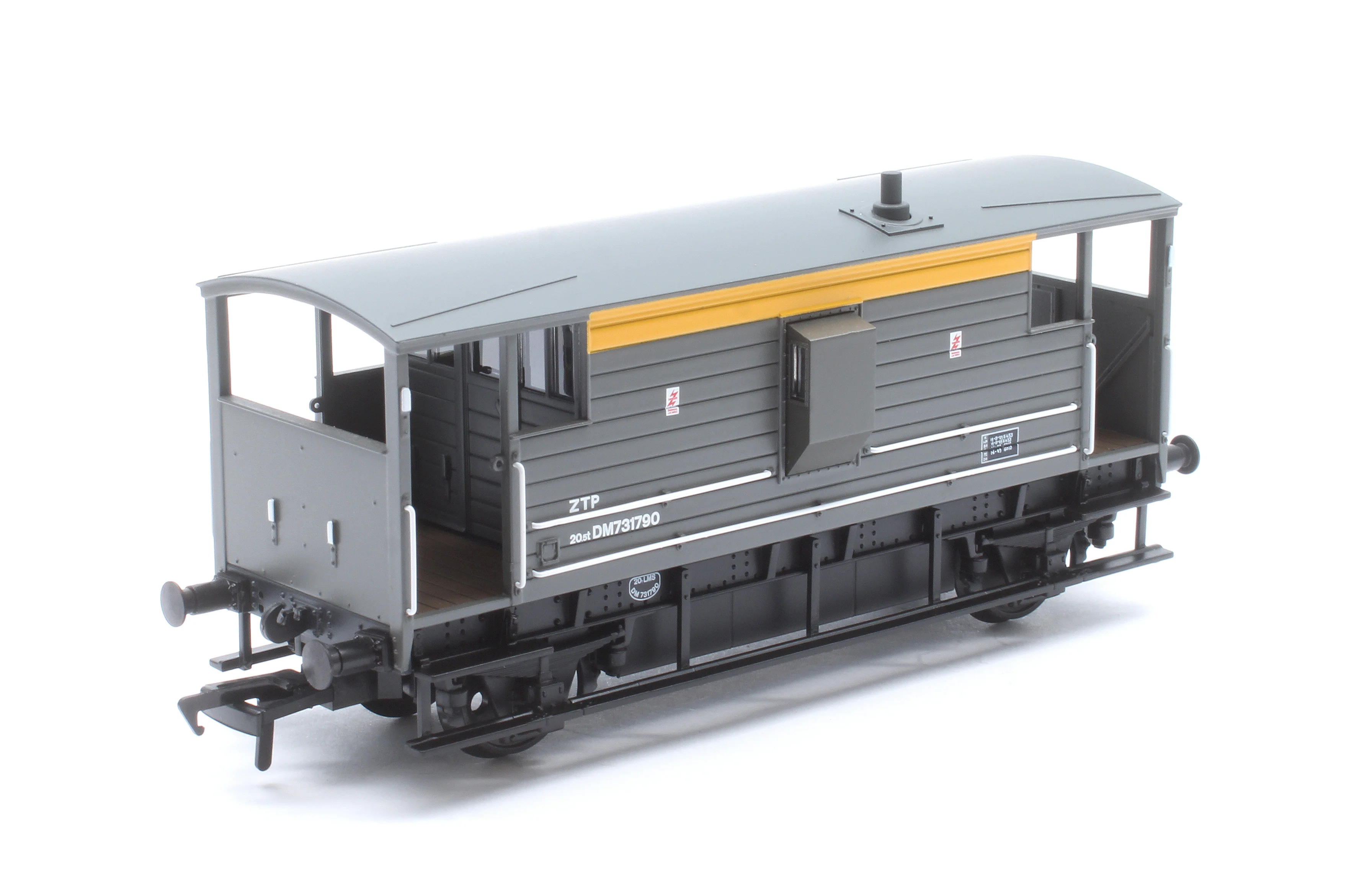 38-979 LMS 20T Brake Van BR Engineers Grey & Yellow No. DM731790 - Image 5