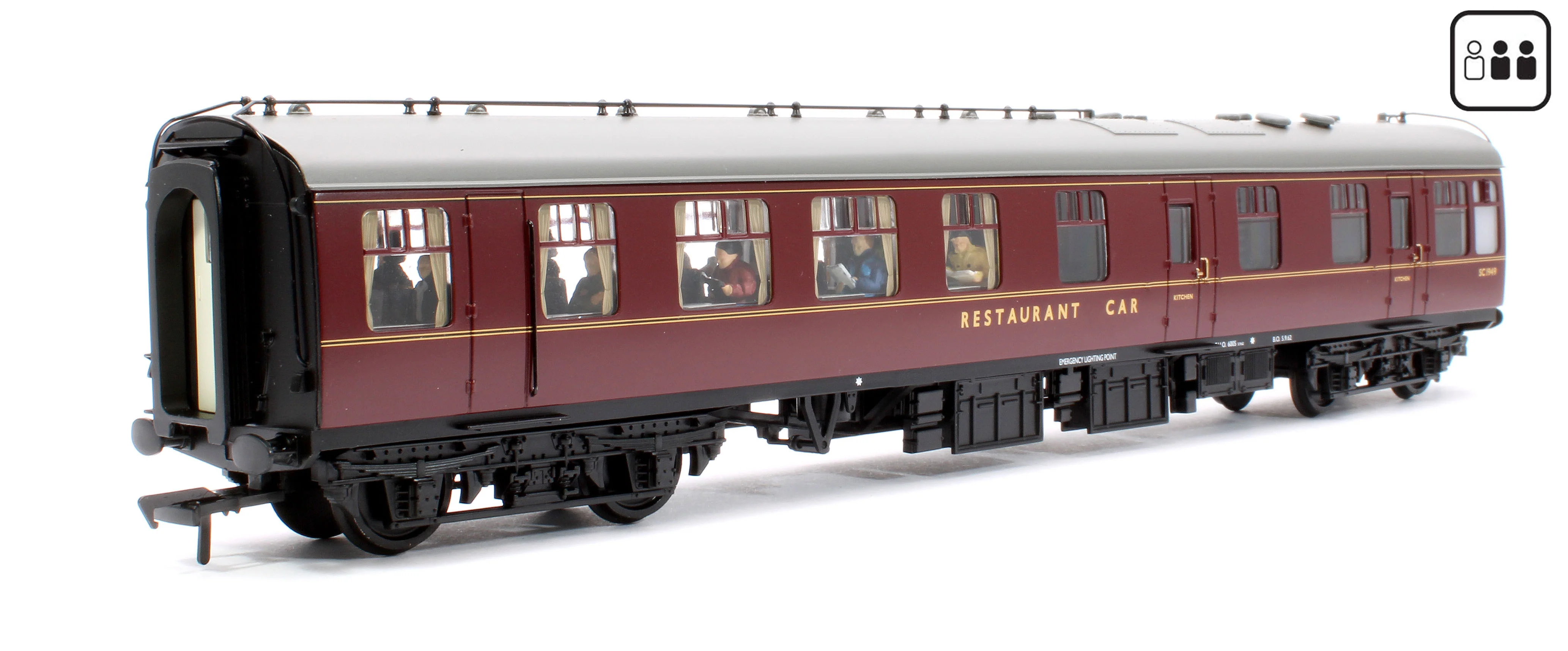 39-103DPF BR Mk1 RU Restaurant Unclassified BR Maroon SC1949 - Fitted Passengers