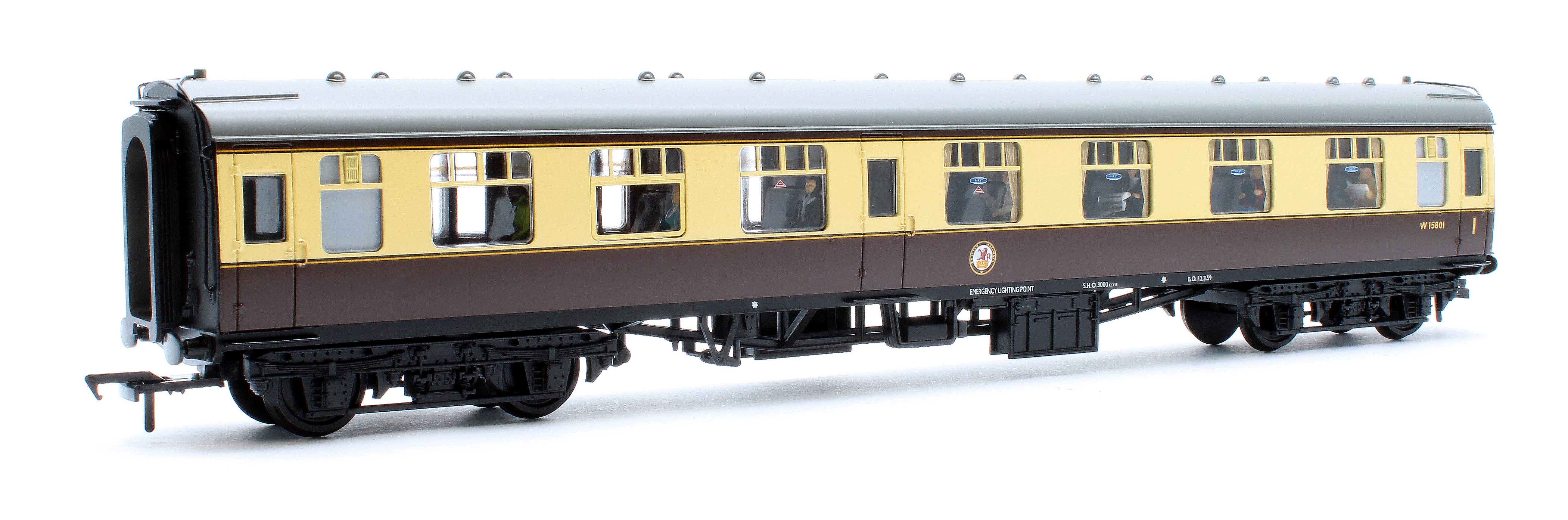 39-129DPF BR Mk1 CK Composite Corridor BR (WR) Chocolate & Cream W15801 - Fitted Passengers