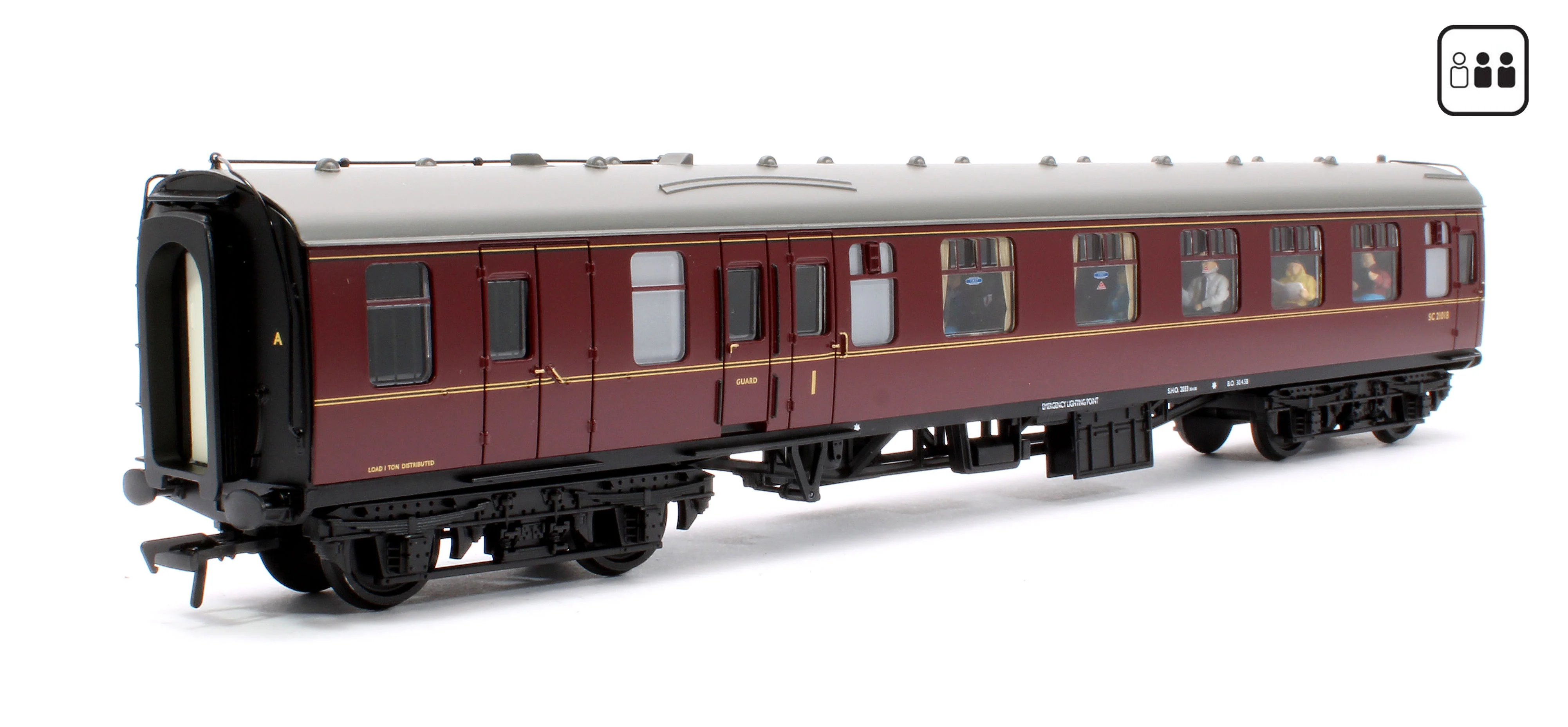 39-226FPF BR Mk1 BCK Brake Composite Corridor BR Maroon SC21018 - Fitted Passengers