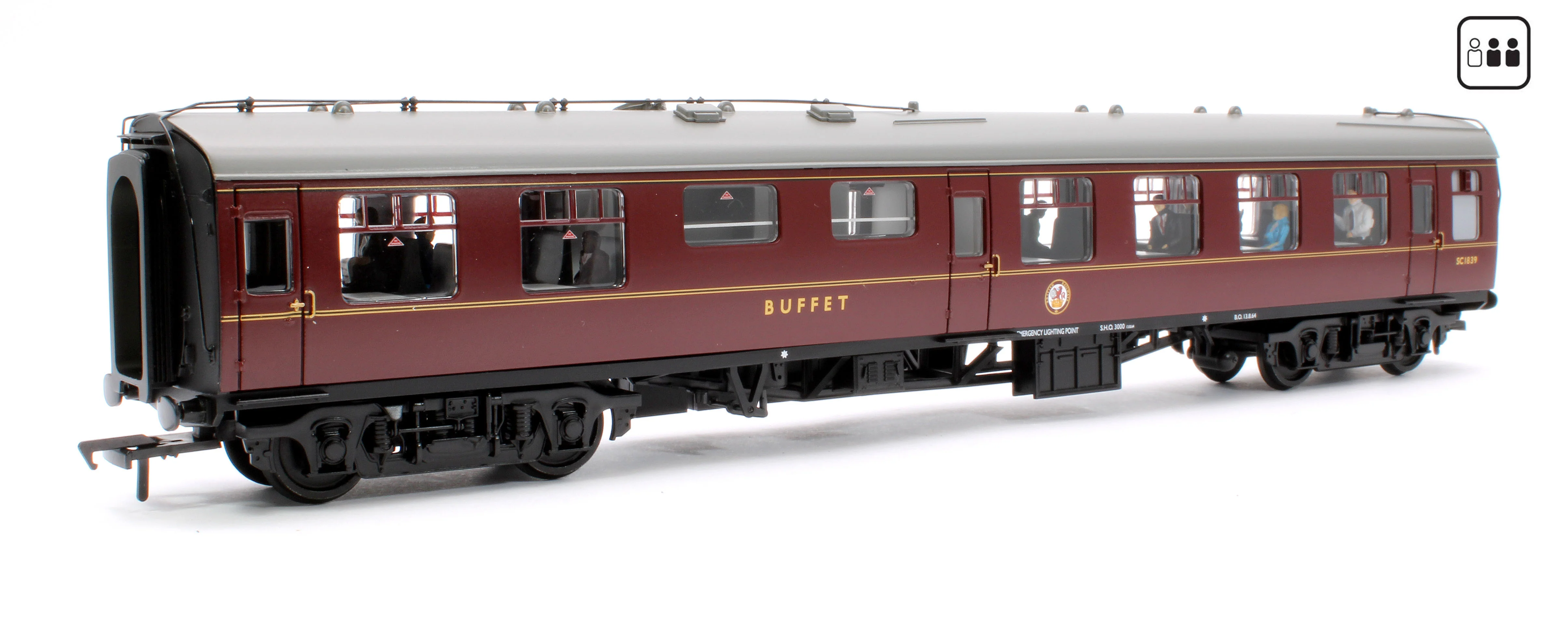 39-261CPF BR Mk1 RMB Restaurant Miniature Buffet BR Maroon SC1839 - Fitted Passengers