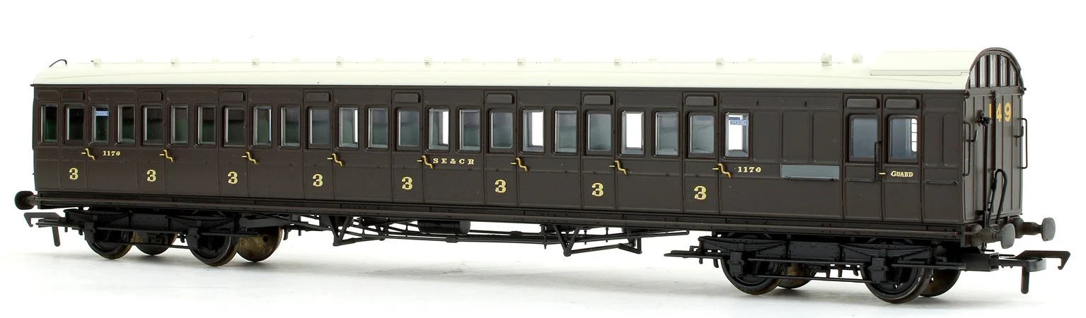 39-624 SE&CR 60ft Birdcage Brake Third SE&CR Wellington Brown 1170 - Image 2