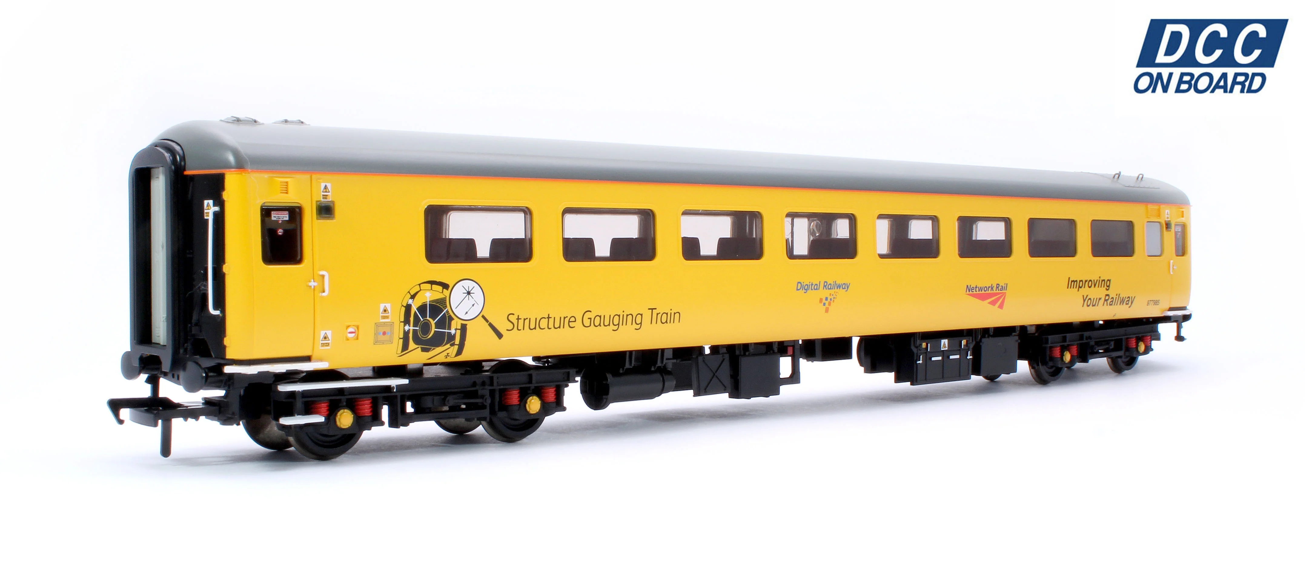 39-682DC BR Mk2F ex-TSO Structure Gauging Train Coach Network Rail Yellow No.977985 - DCC Fitted - Image 3