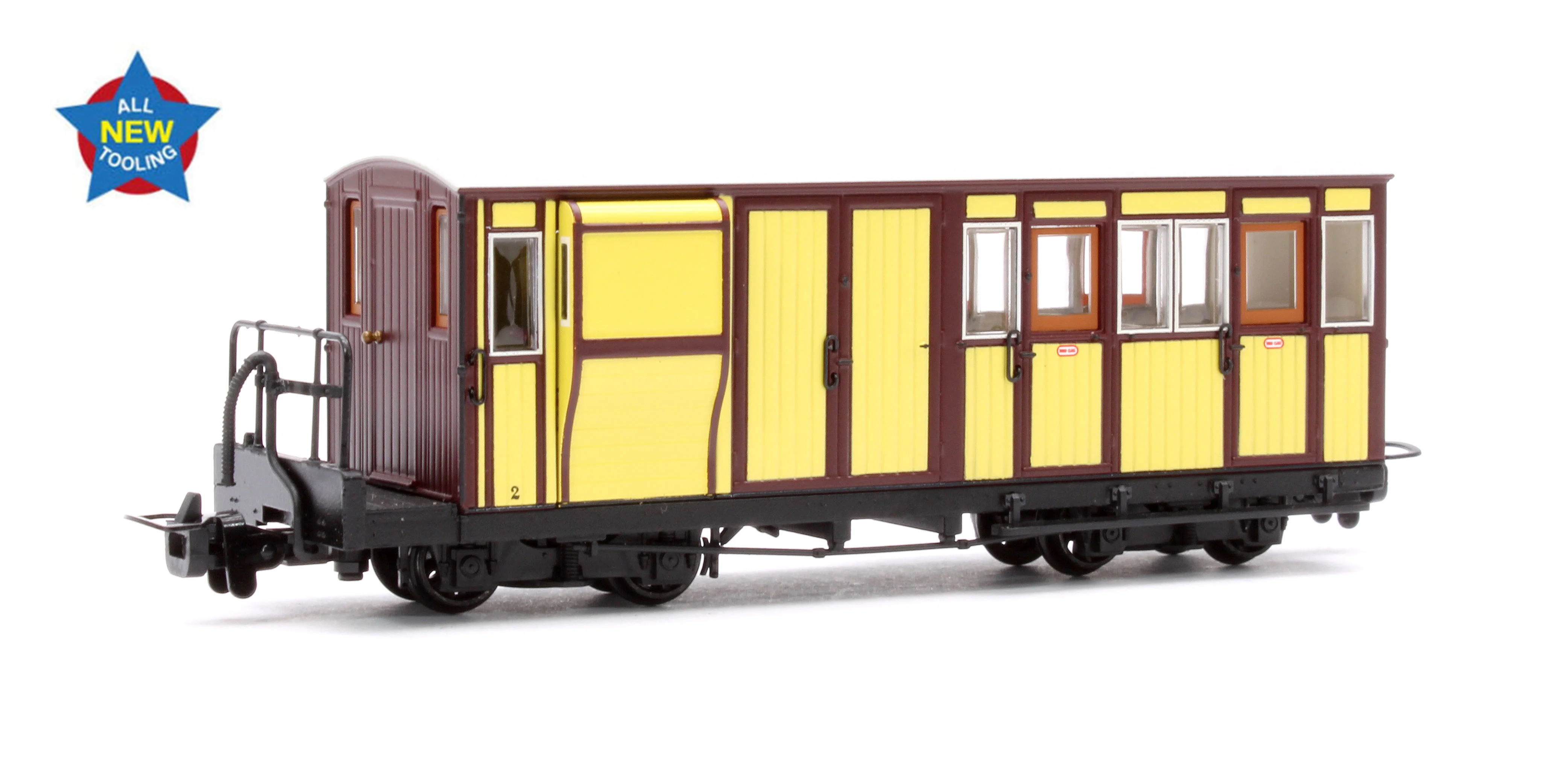 394-081 Ffestiniog Railway Brake Third No. 2 FR Yellow & Crimson