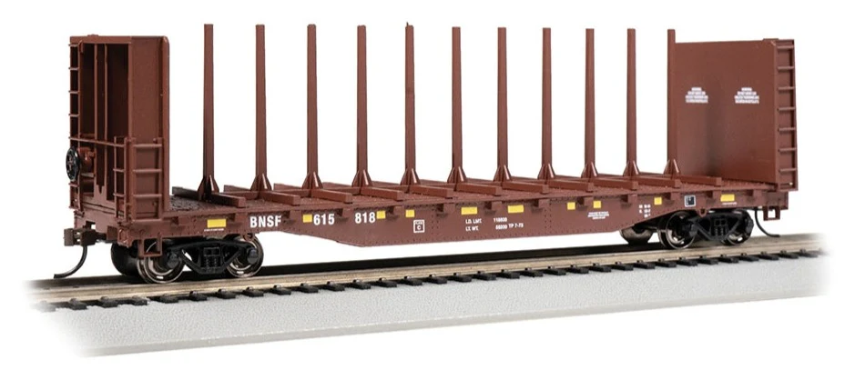 12905 52' Centre-Beam Flatcar with Bulkheads - BNSF #615818