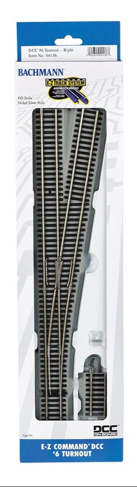 44136 E-Z Command DCC #6 Turnout – Right