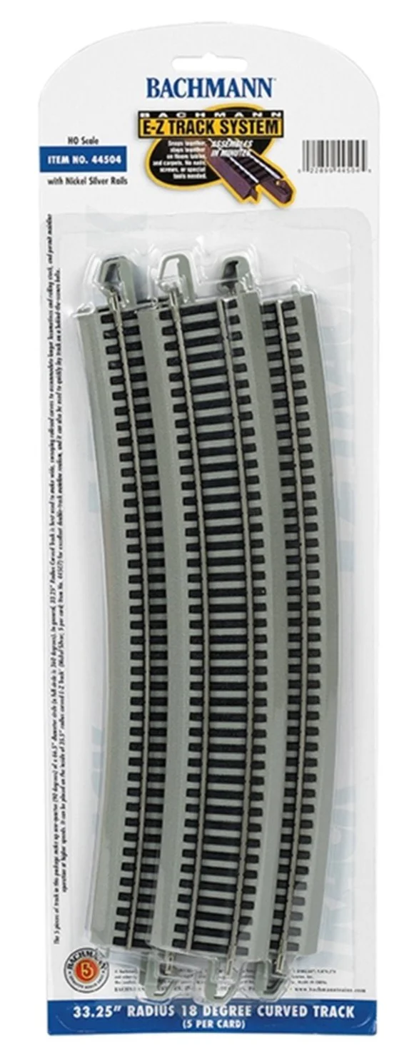 44504 33.25" Radius 18 Degree Curved Track (5/Card)