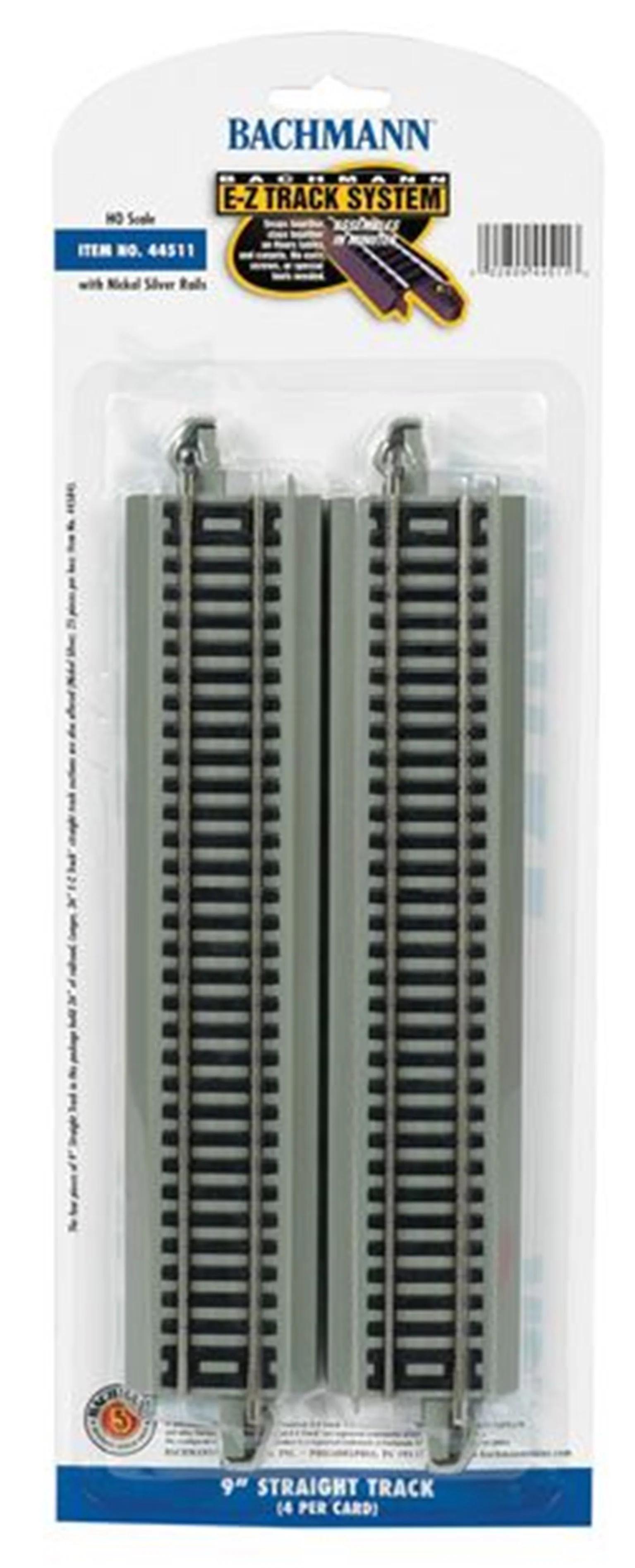 44511 E-Z Track 9 inch Straight Track (4/Card)