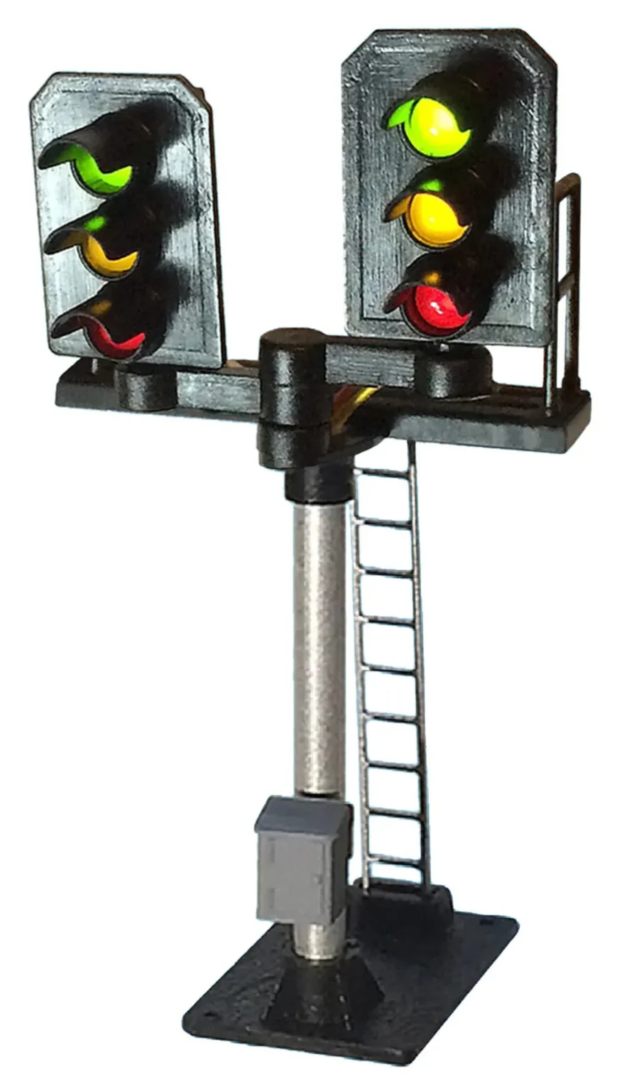 B585 3 Aspect (R/Y/G) Platform Stepped T Junction Square Head Signal