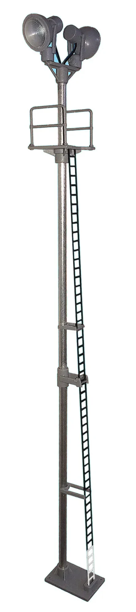 BL03B Twin Spotlight Head Tall Yard Lamp Black Ladder
