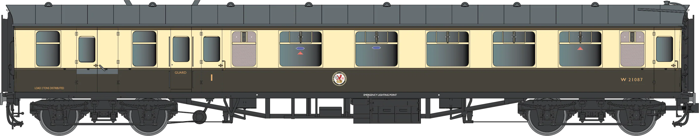 7P-002-301D BR Mk1 Chocolate & Cream BCK W21087 Western Region - DCC Fitted