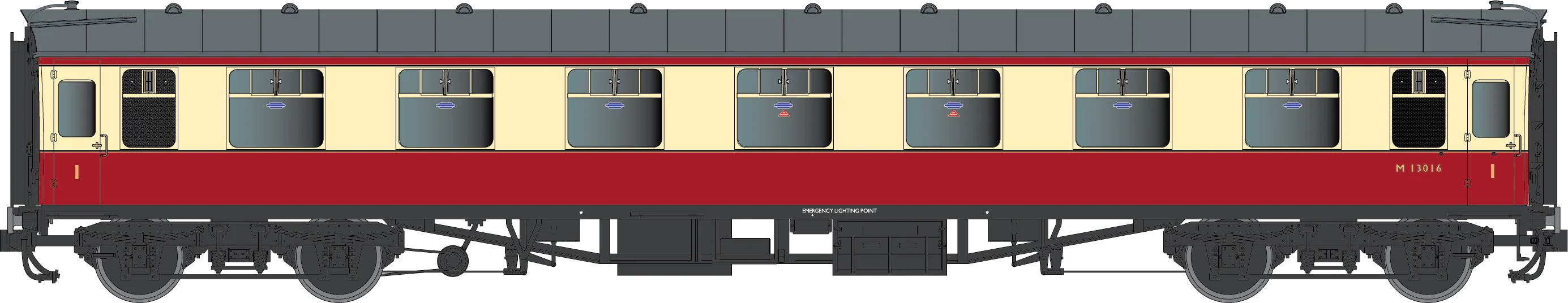 7P-002-151D BR Mk1 Crimson & Cream FK E13021 Eastern Region - DCC Fitted