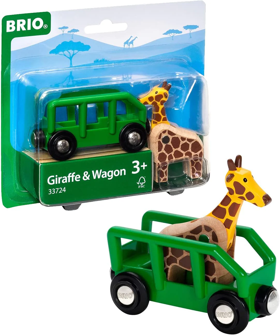 33724 BRIO WORLD - Giraffe and Wagon for Railway