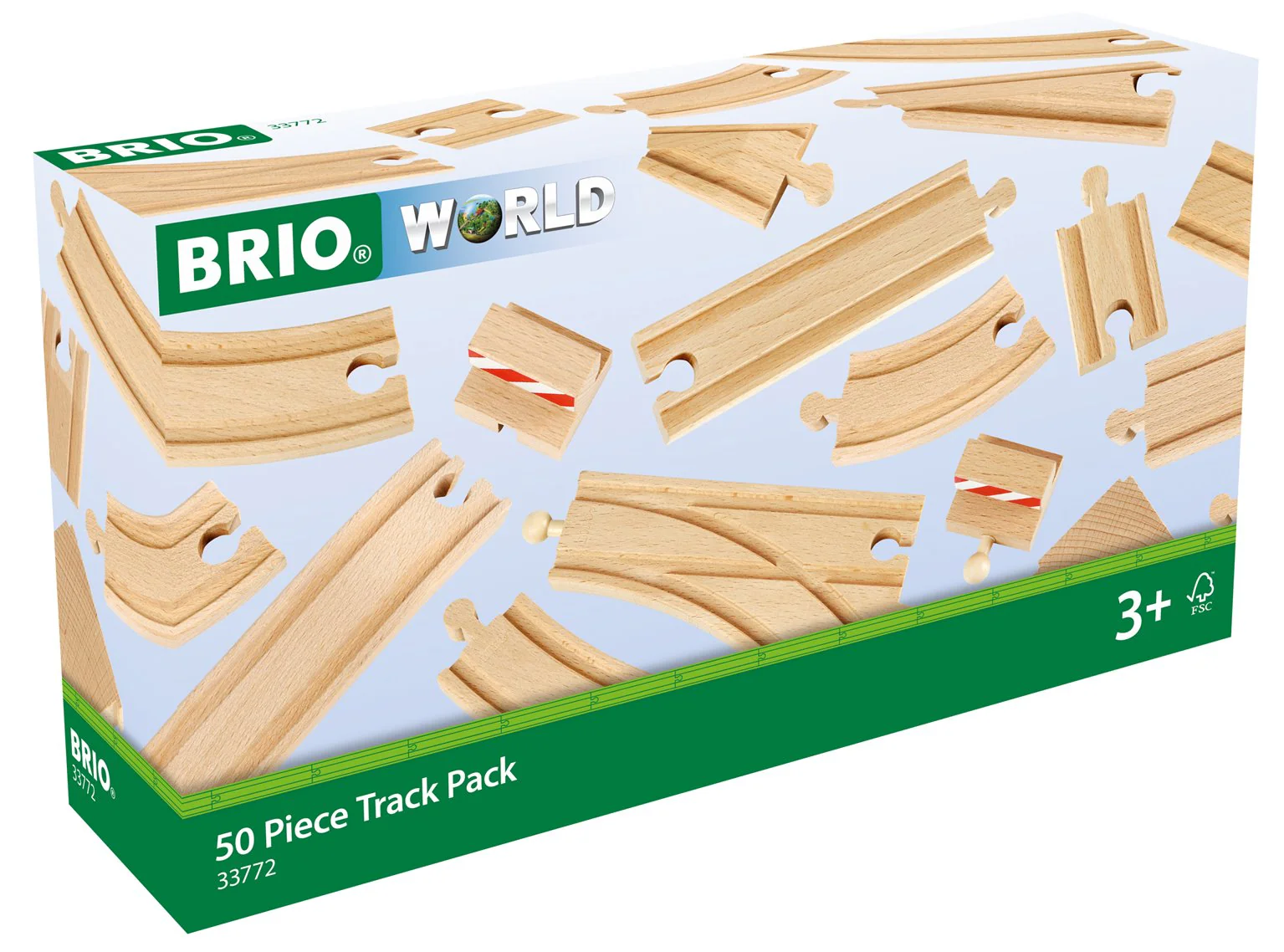33772 BRIO World Railway Track - 50pc Set