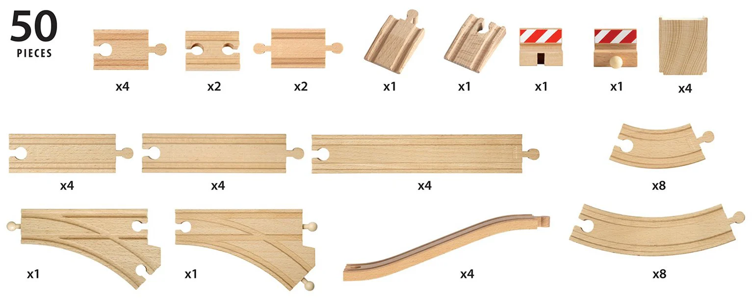 33772 BRIO World Railway Track - 50pc Set - Image 3