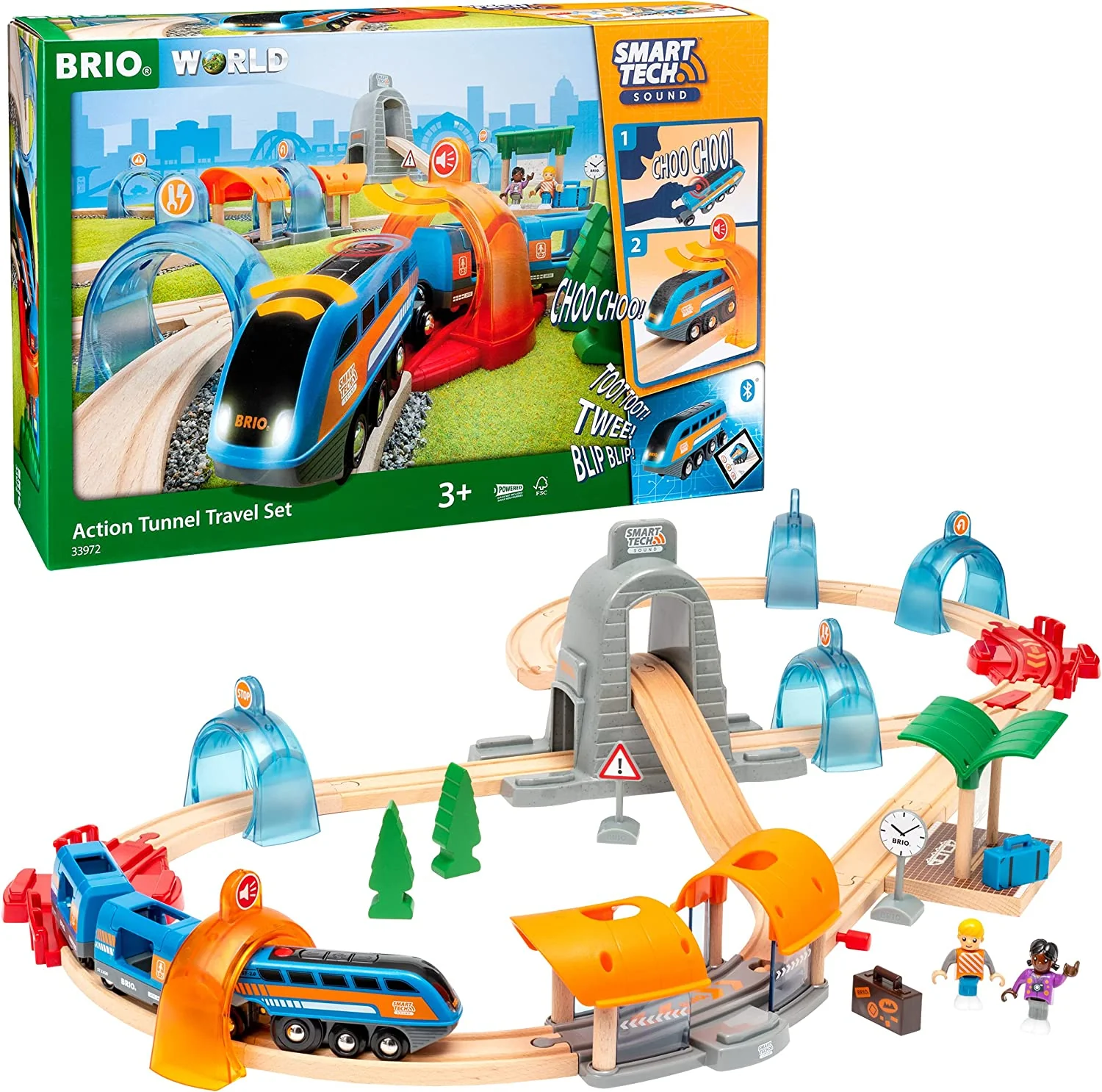 33972 BRIO World Smart Tech Sound - Action Tunnel Travel Set