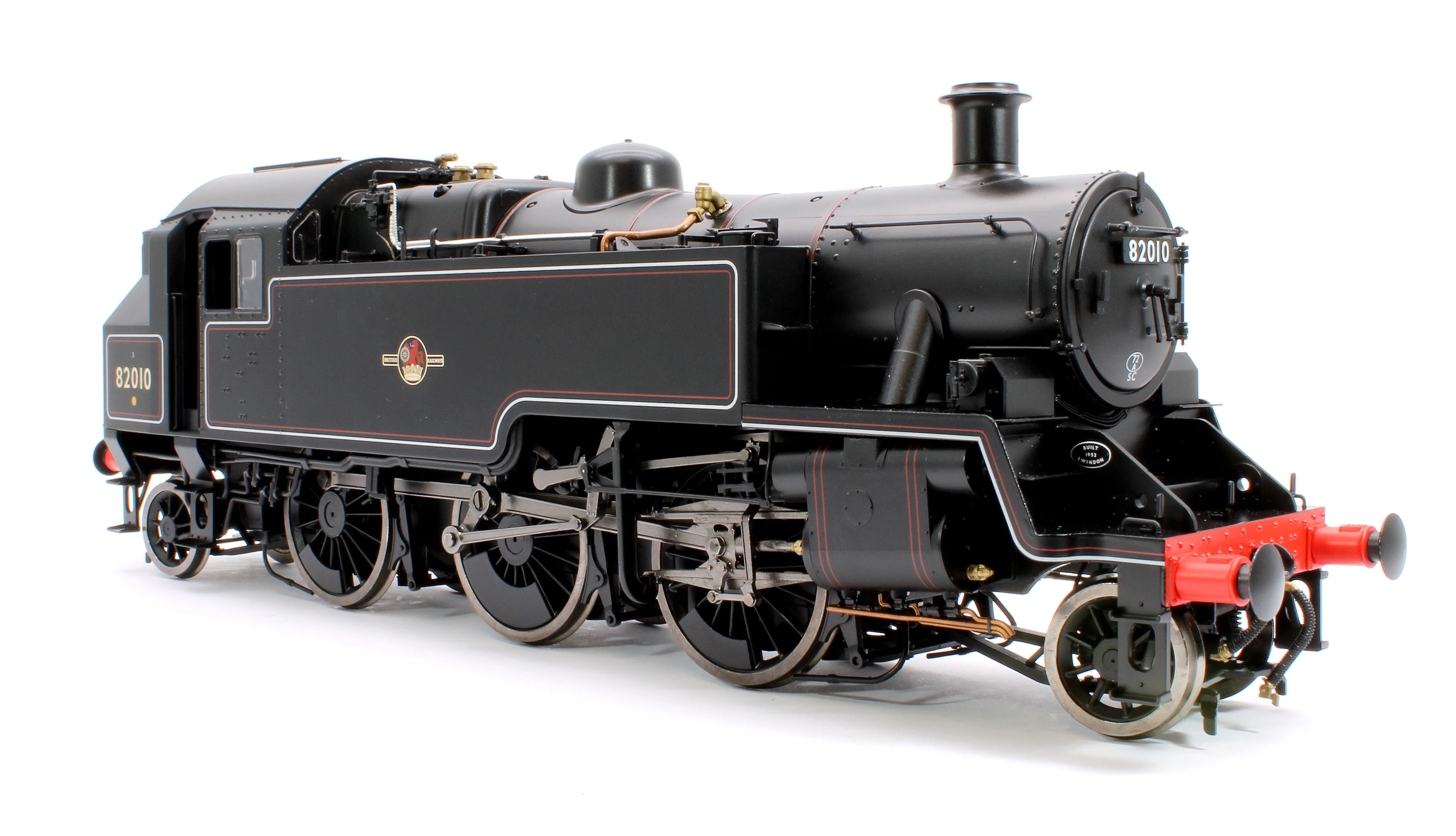 LHT-S-8201S British Railways Standard 3MT 2-6-2T Lined Black Late Crest 82010 - Steam Tank Locomotive - DCC Sound - Image 5