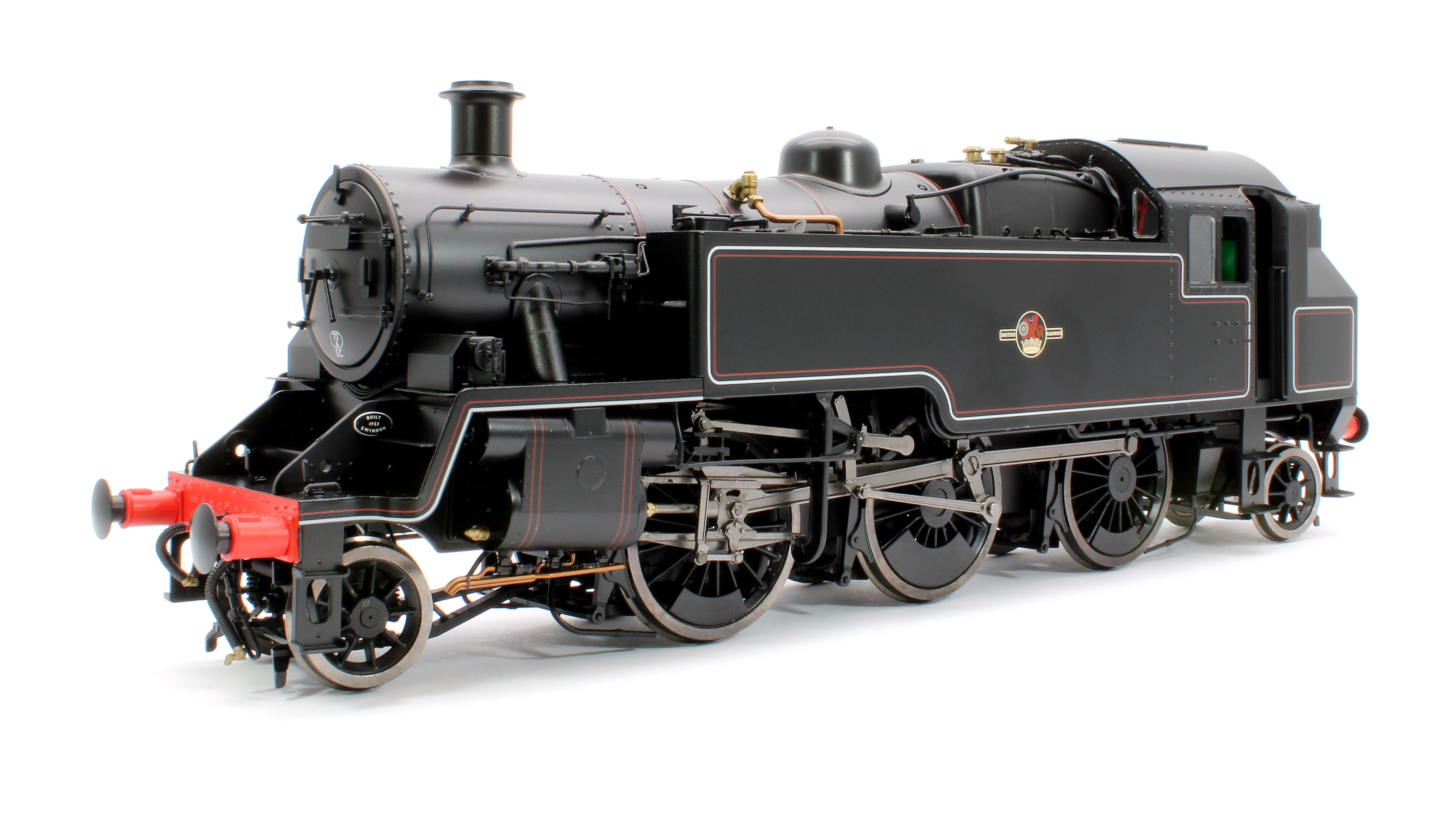 LHT-S-8201US British Railways Standard 3MT 2-6-2T Lined Black Late Crest Unnumbered - Steam Tank Locomotive - DCC Sound