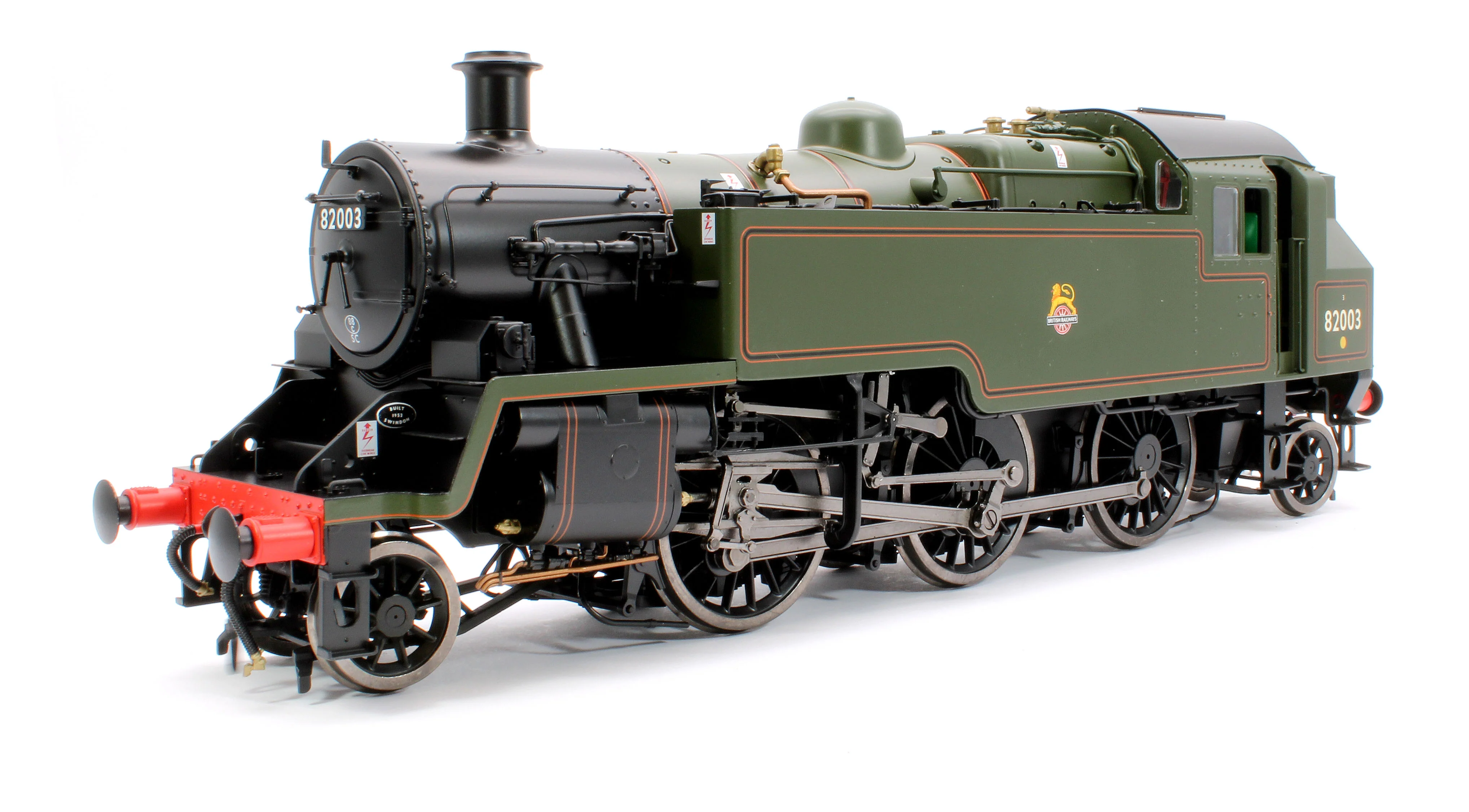 LHT-S-8206 British Railways Standard 3MT 2-6-2T Lined Green Early Crest 82003 - Steam Tank Locomotive