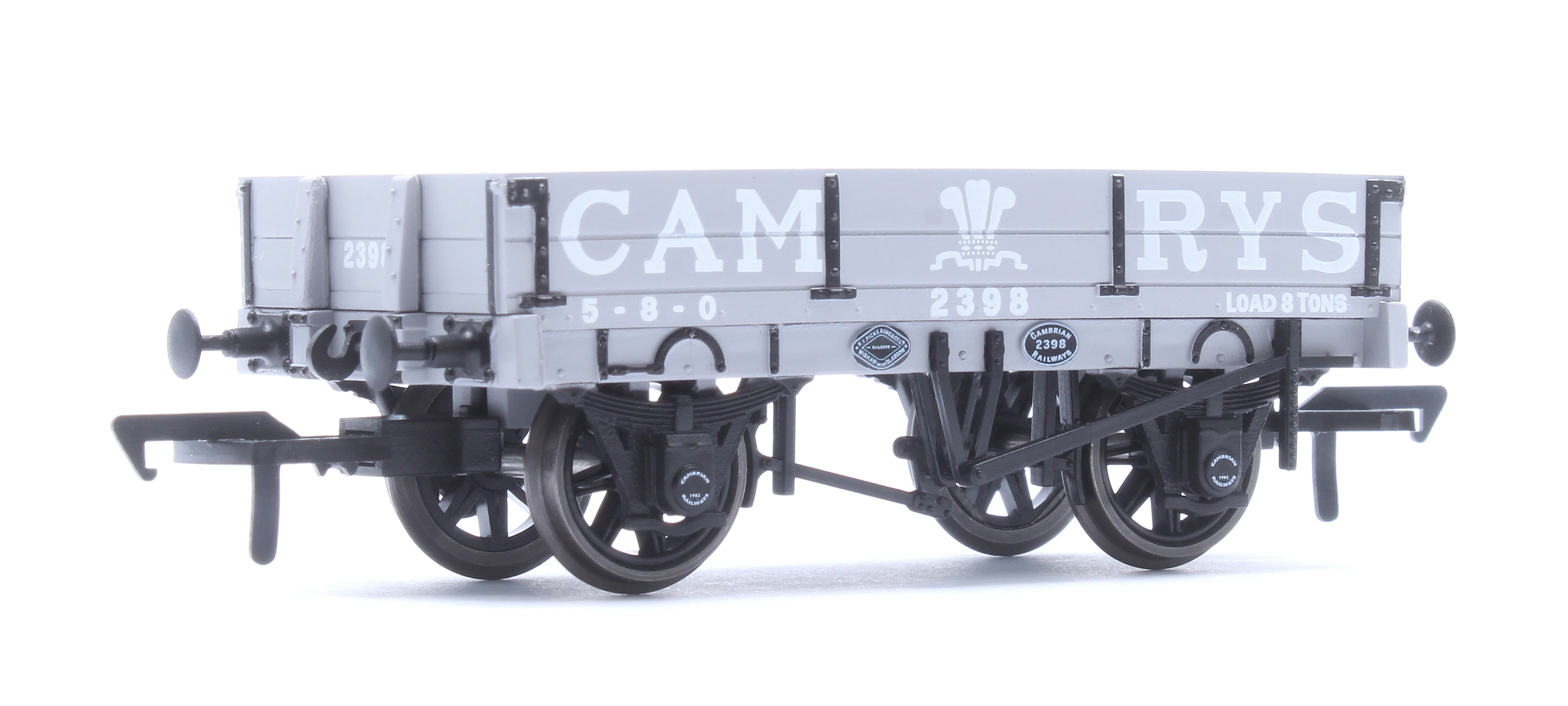 WMB001 Cambrian Railways 2 Plank Dropside Open Wagon Cambrian Grey No. 2398