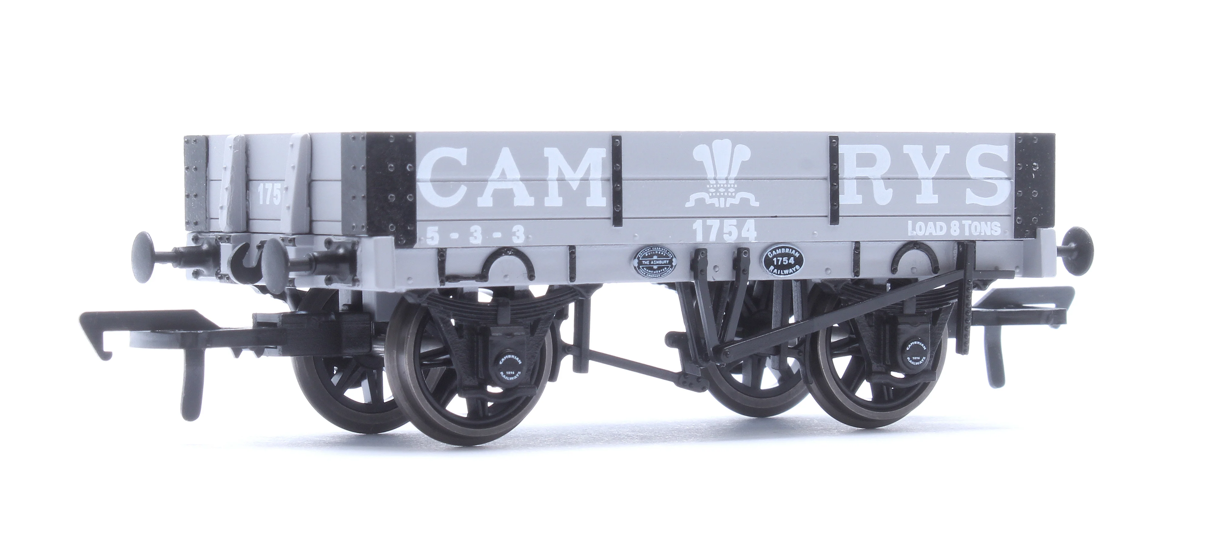 WMB002 Cambrian Railways 2 Plank Fixed Side Open Wagon Cambrian Grey No. 1754