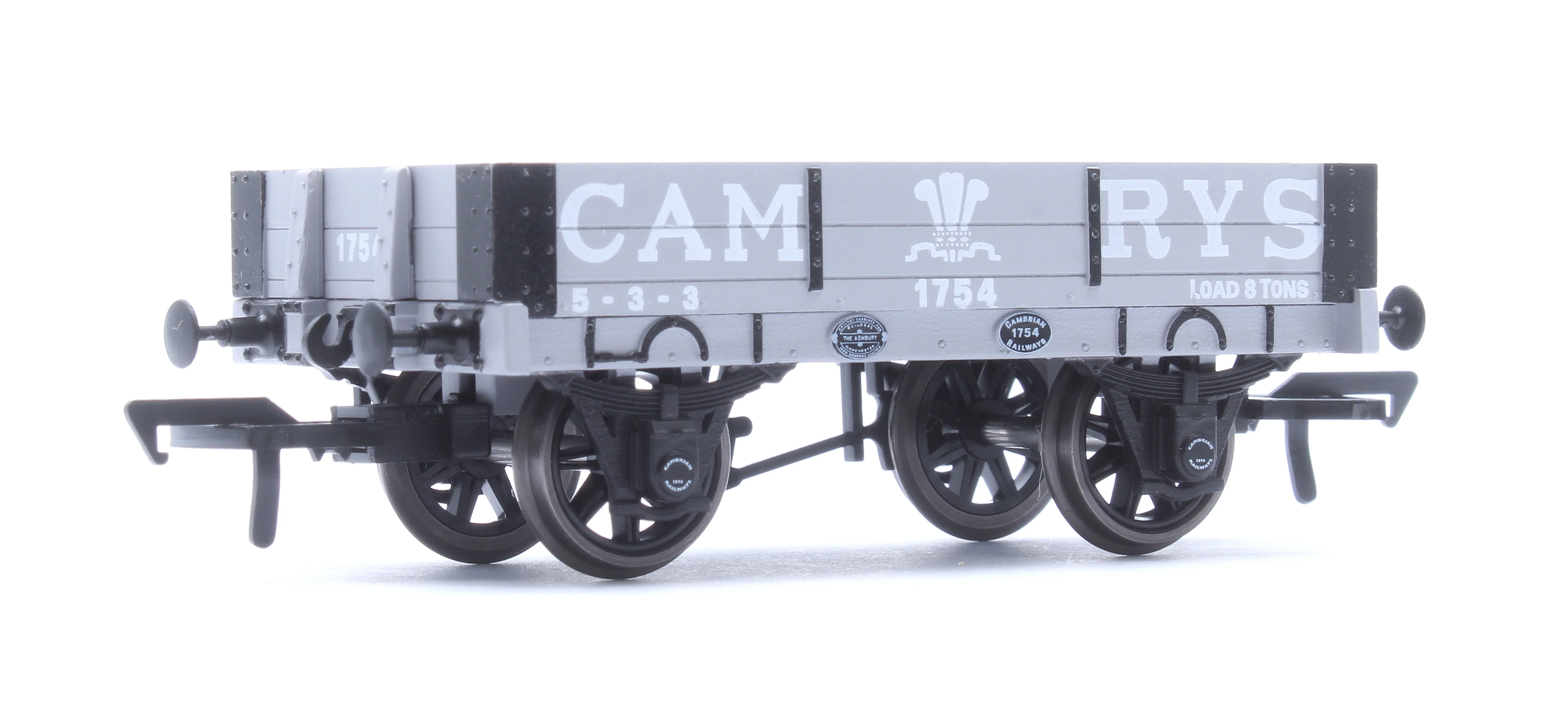 WMB002 Cambrian Railways 2 Plank Fixed Side Open Wagon Cambrian Grey No. 1754 - Image 3