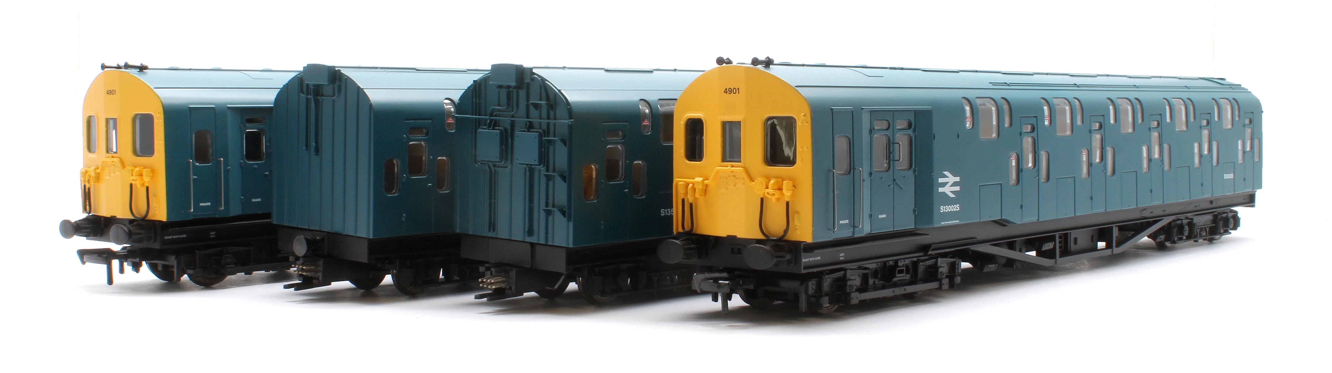 KRM-4DD-OO-S-1-B Bulleid Class 4DD Double Decker 4 Car EMU 4001/4901 BR Blue with Full Yellow Ends - Sound Fitted