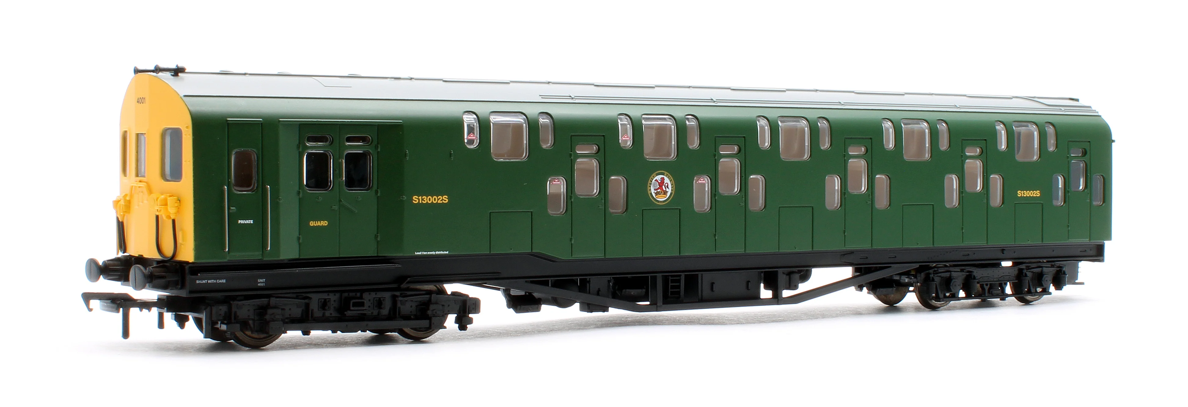 KRM-4DD-OO-S-1-G2 Bulleid Class 4DD Double Decker 4 Car EMU 4001/4901 BR Green with Full Yellow Ends - Sound Fitted - Image 10