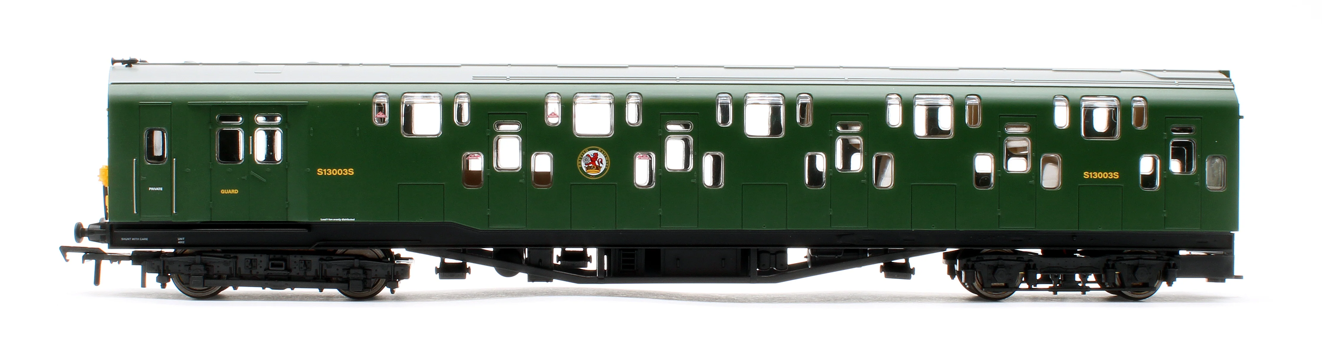 KRM-4DD-OO-S-2-G2 Bulleid Class 4DD Double Decker 4 Car EMU 4002/4902 BR Green with Full Yellow Ends - Sound Fitted - Image 5