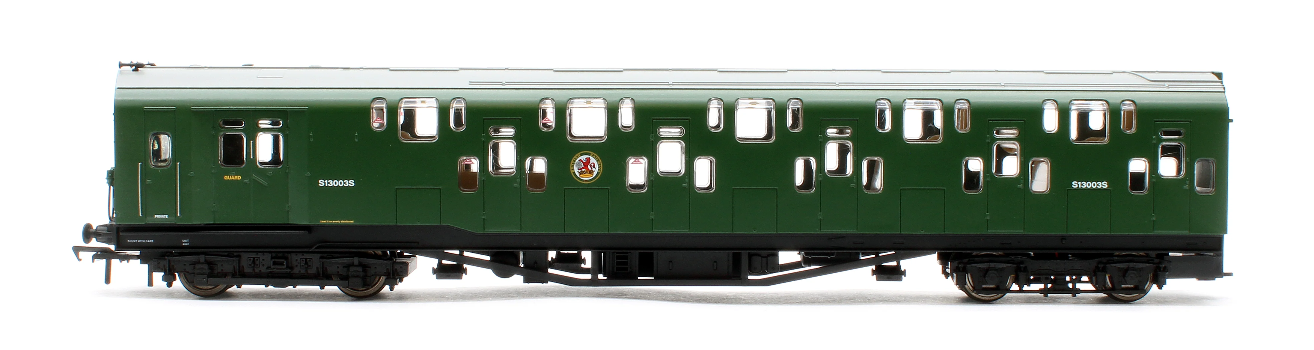 KRM-4DD-OO-F-2-G1 Bulleid Class 4DD Double Decker 4 Car EMU 4002/4902 BR Green with Small Yellow Ends - DCC Fitted - Image 10