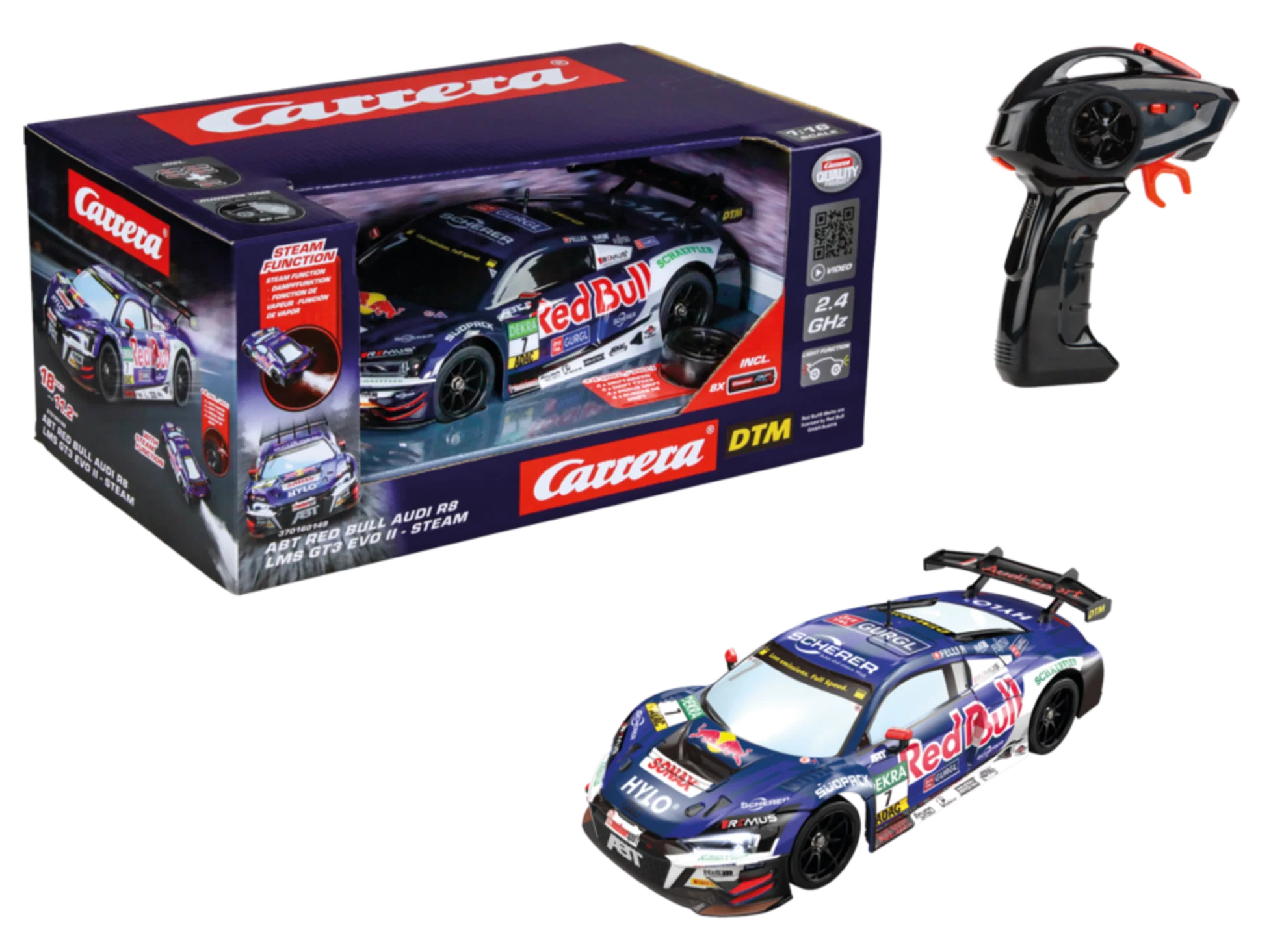 370160149 Carrera RC ABT Red Bull Audi R8 LMS GT3 Evo II - Steam 2.4GHz