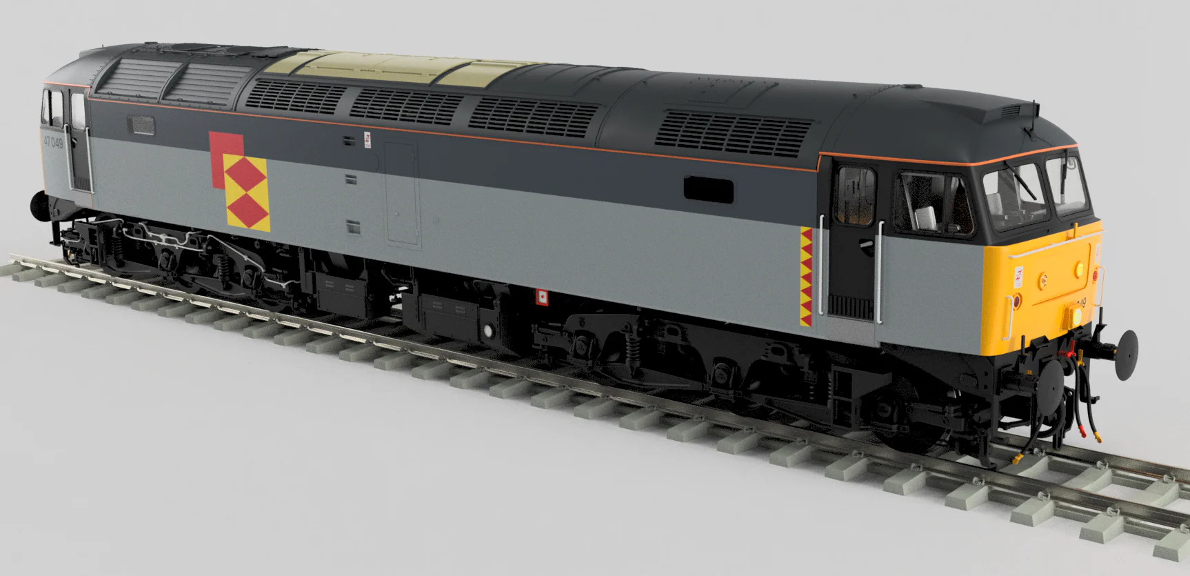 CM-47049-TGRfD-SFW Highly Detailed Premium Weathered Class 47 Railfreight Distribution No.47049 Diesel Locomotive - DCC Sound - Image 2