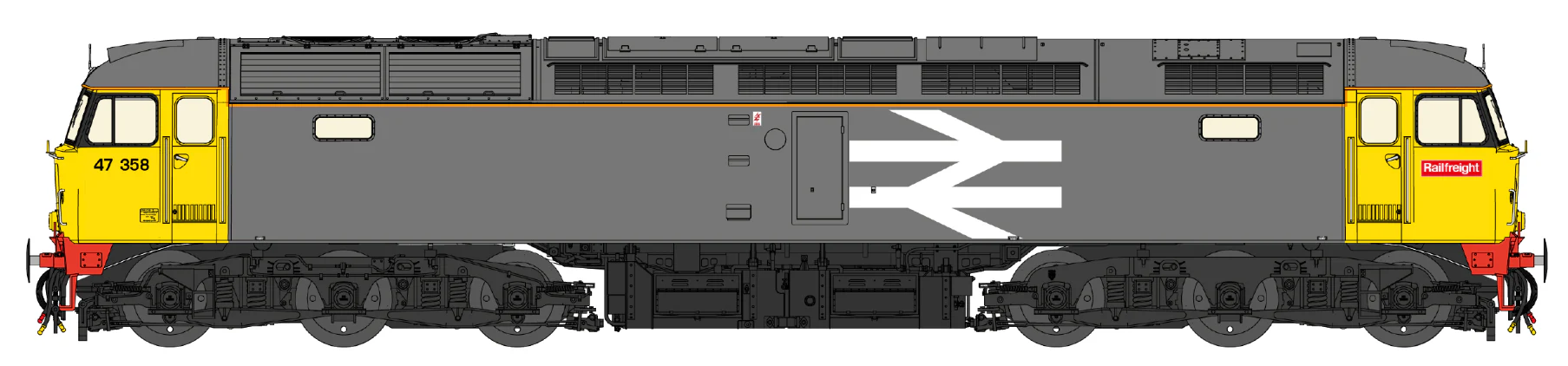 CM-47358-OR-SFW Highly Detailed Premium Weathered Class 47/3 Original Railfreight No.47358 Diesel Locomotive - DCC Sound