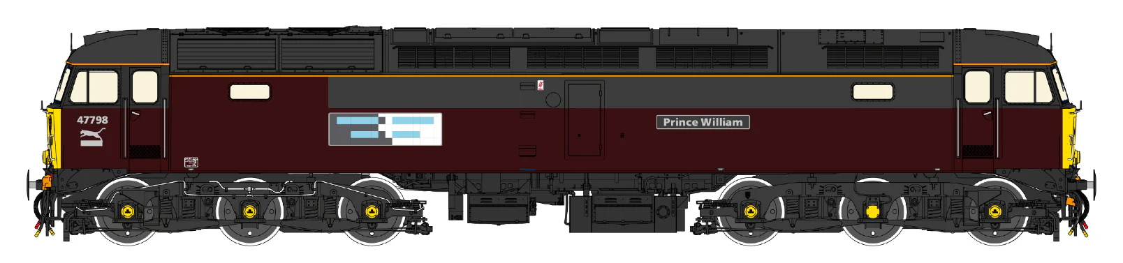 CM-47798-R-SFW Highly Detailed Premium Weathered Class 47 RES Royal Livery 'Prince William' No.47798 Diesel Locomotive - DCC Sound