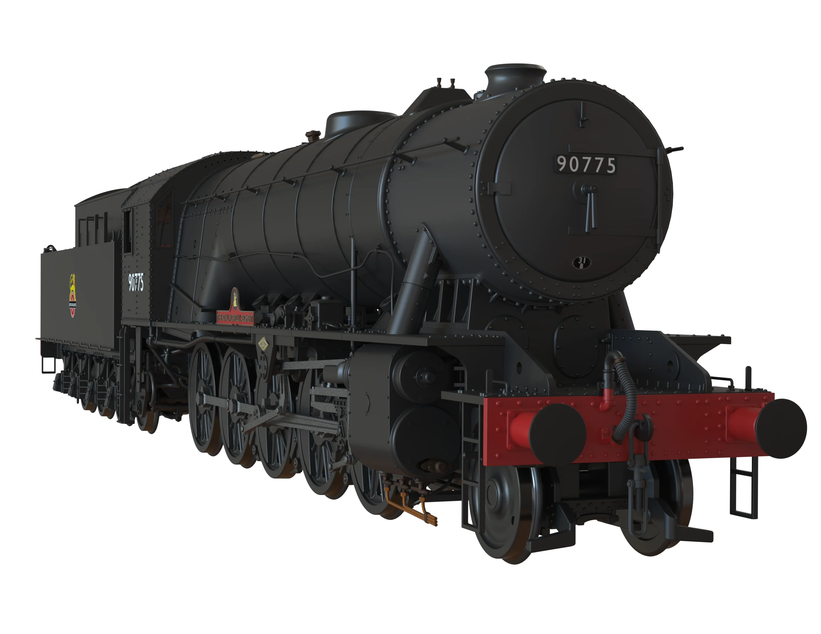 C1005Z WD Austerity 2-10-0 'The Royal Norfolk Reg' BR Black Early Crest No.90775 Steam Locomotive - Image 6