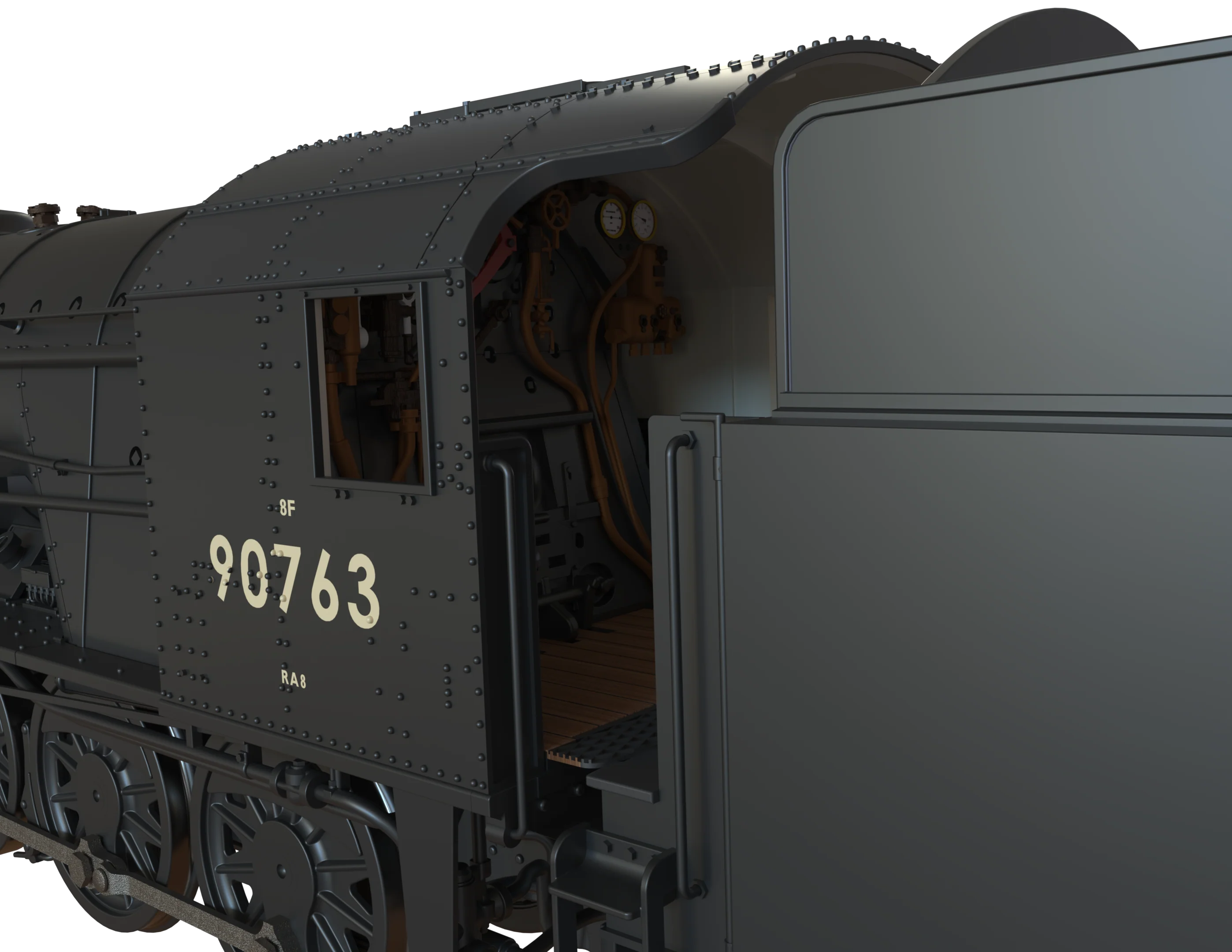 C1006B WD Austerity 2-10-0 BR Black Late Crest No.90763 Steam Locomotive - Image 9