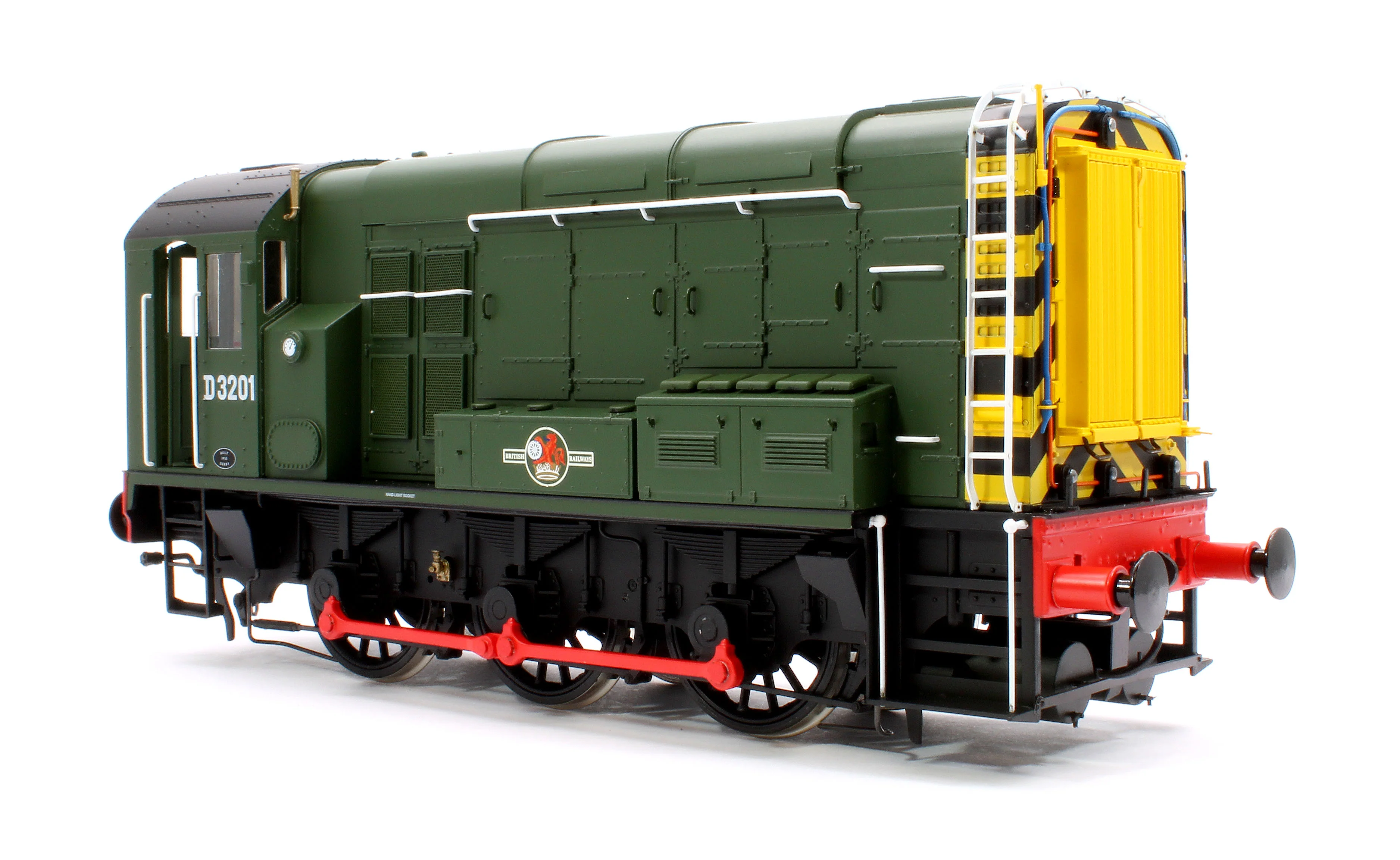 7D-008-019S Class 08 D3201 BR Green Late Crest With Wasp Stripes Diesel Shunter Locomotive - DCC Sound - Image 4