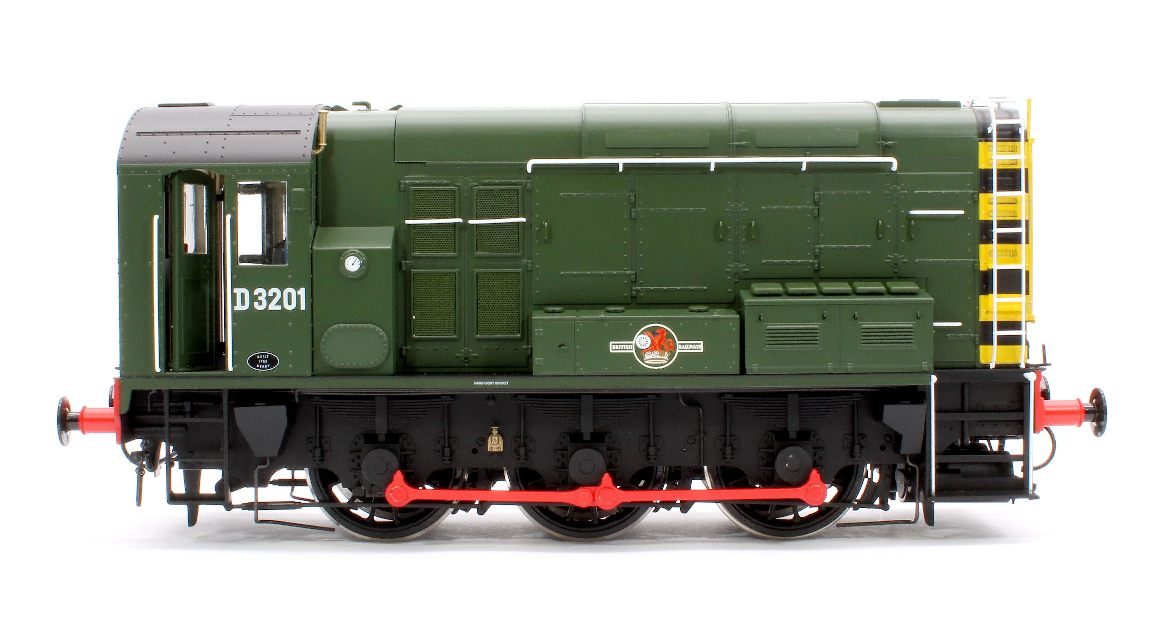 7D-008-019S Class 08 D3201 BR Green Late Crest With Wasp Stripes Diesel Shunter Locomotive - DCC Sound - Image 6