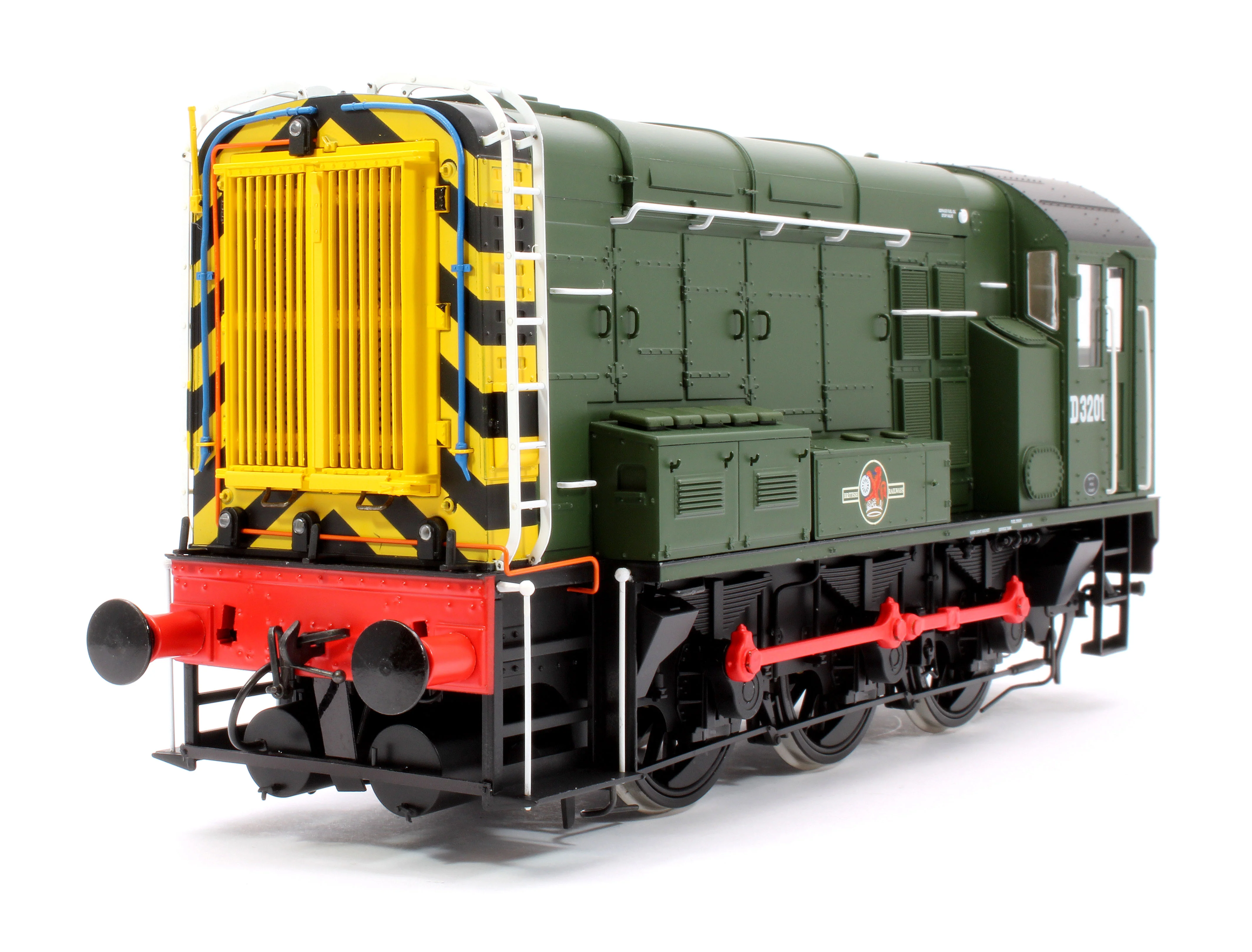 7D-008-019S Class 08 D3201 BR Green Late Crest With Wasp Stripes Diesel Shunter Locomotive - DCC Sound - Image 7
