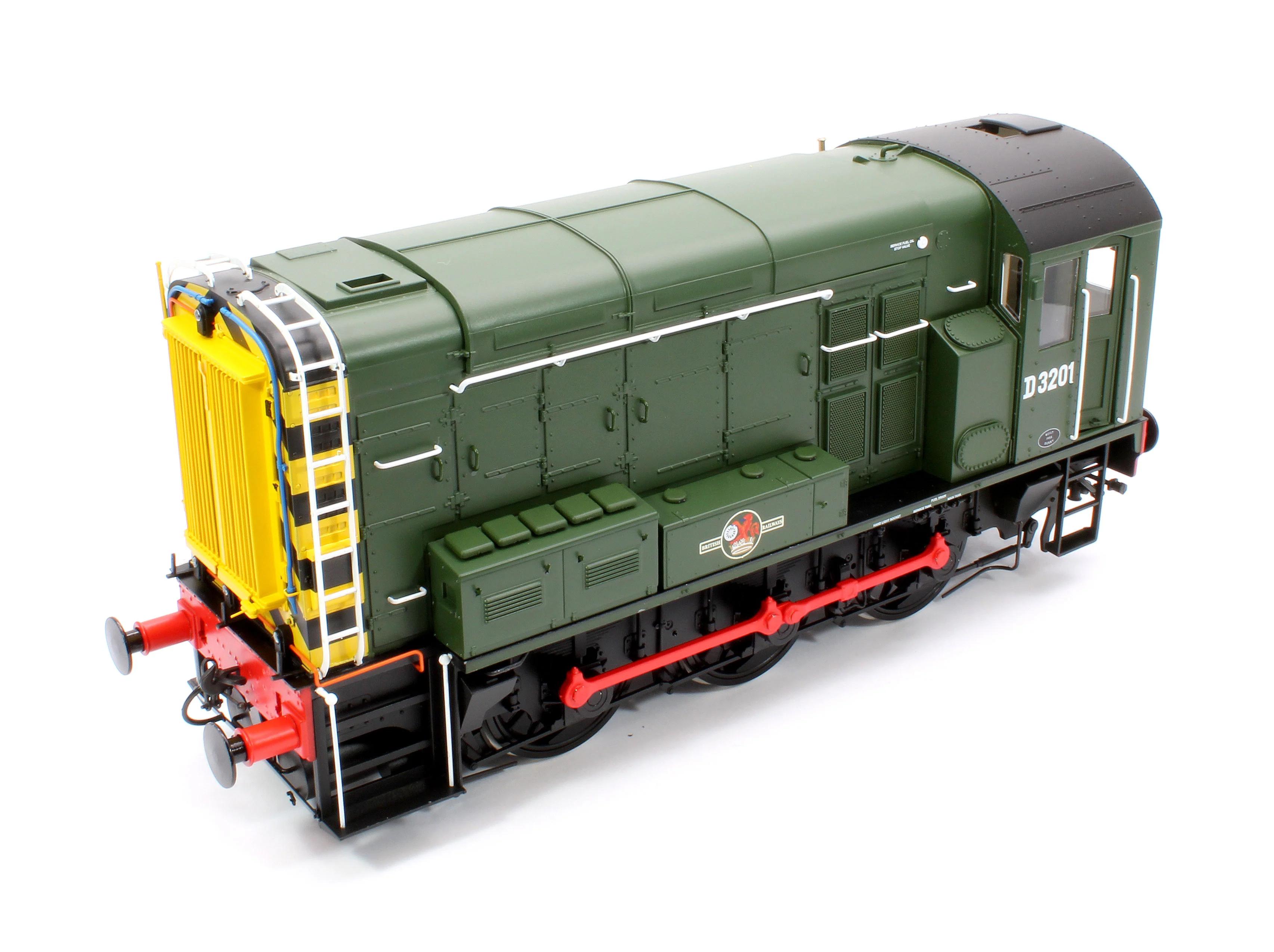 7D-008-019S Class 08 D3201 BR Green Late Crest With Wasp Stripes Diesel Shunter Locomotive - DCC Sound - Image 9