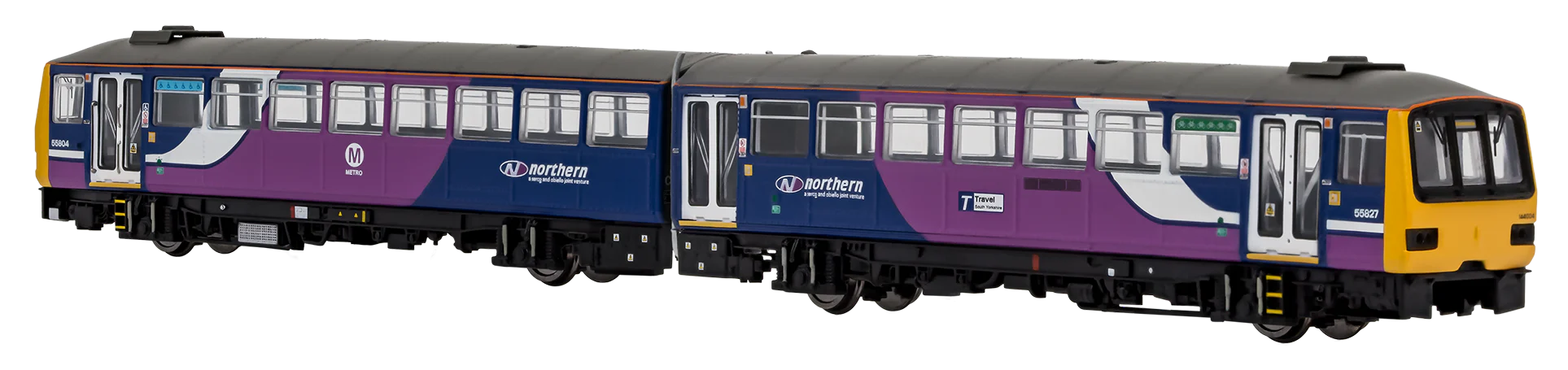 2D-144-003D Class 144 2 Car DMU 144004 Northern Rail Dark Blue / Purple - DCC Fitted