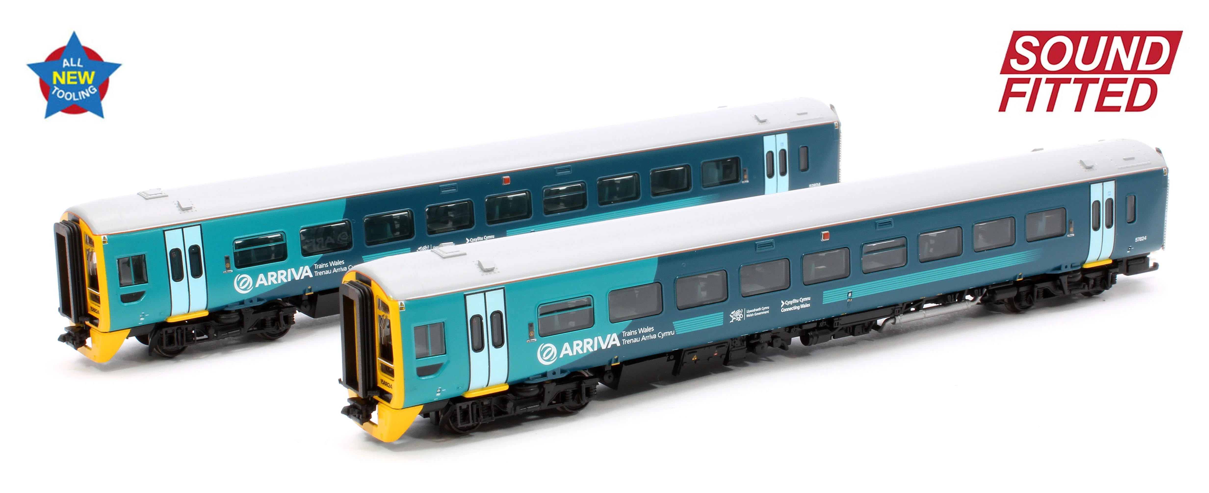 371-854SF Class 158 2-Car DMU 158824 Arriva Trains Wales (Revised) - DCC Sound