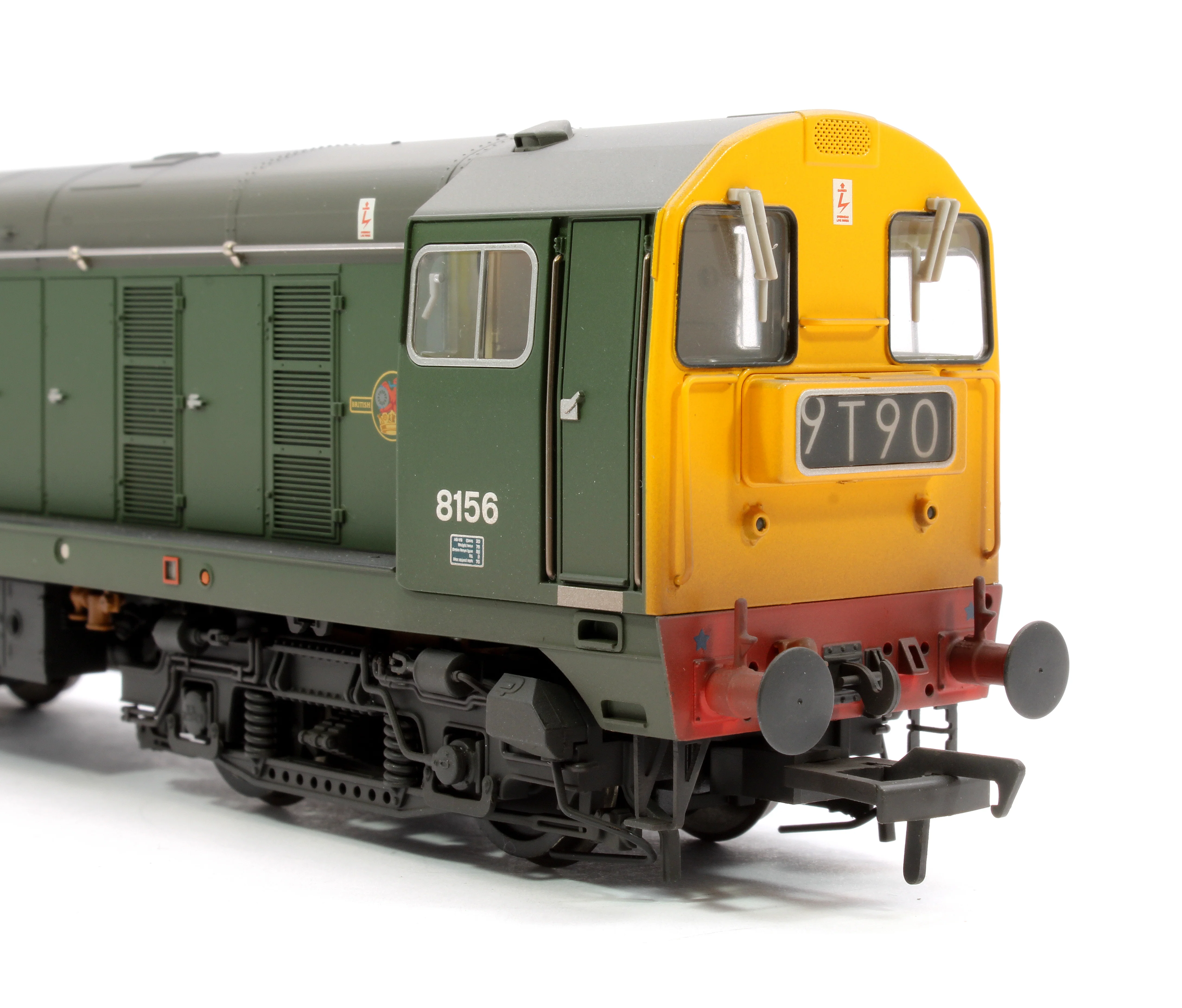 35-360 Class 20/0 Headcode Box 8156 BR Green (Full Yellow Ends) Diesel Locomotive - Weathered - Image 7